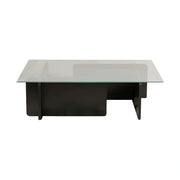 Masuta cafea FLAVIO, negru/transparent, PAL/sticla, 105x65x30 cm