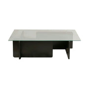 Masuta cafea FLAVIO, negru/transparent, PAL/sticla, 105x65x30 cm