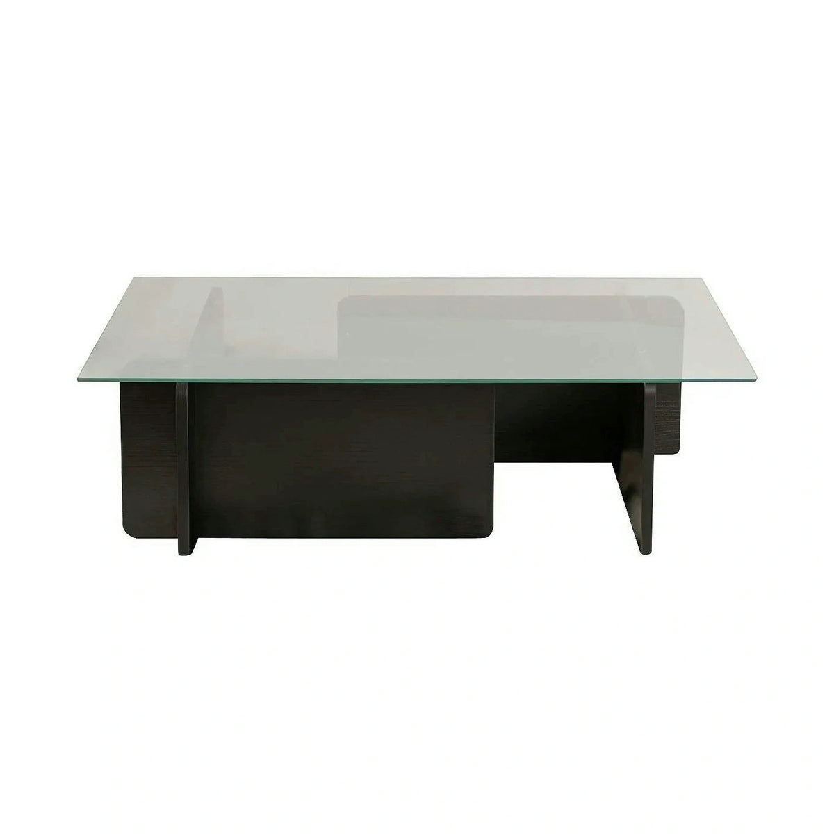Masuta cafea FLAVIO, negru/transparent, PAL/sticla, 105x65x30 cm