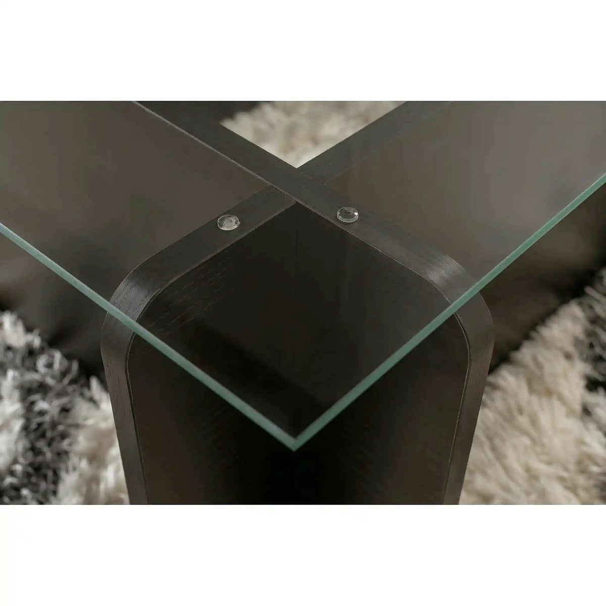 Masuta cafea FLAVIO, negru/transparent, PAL/sticla, 105x65x30 cm