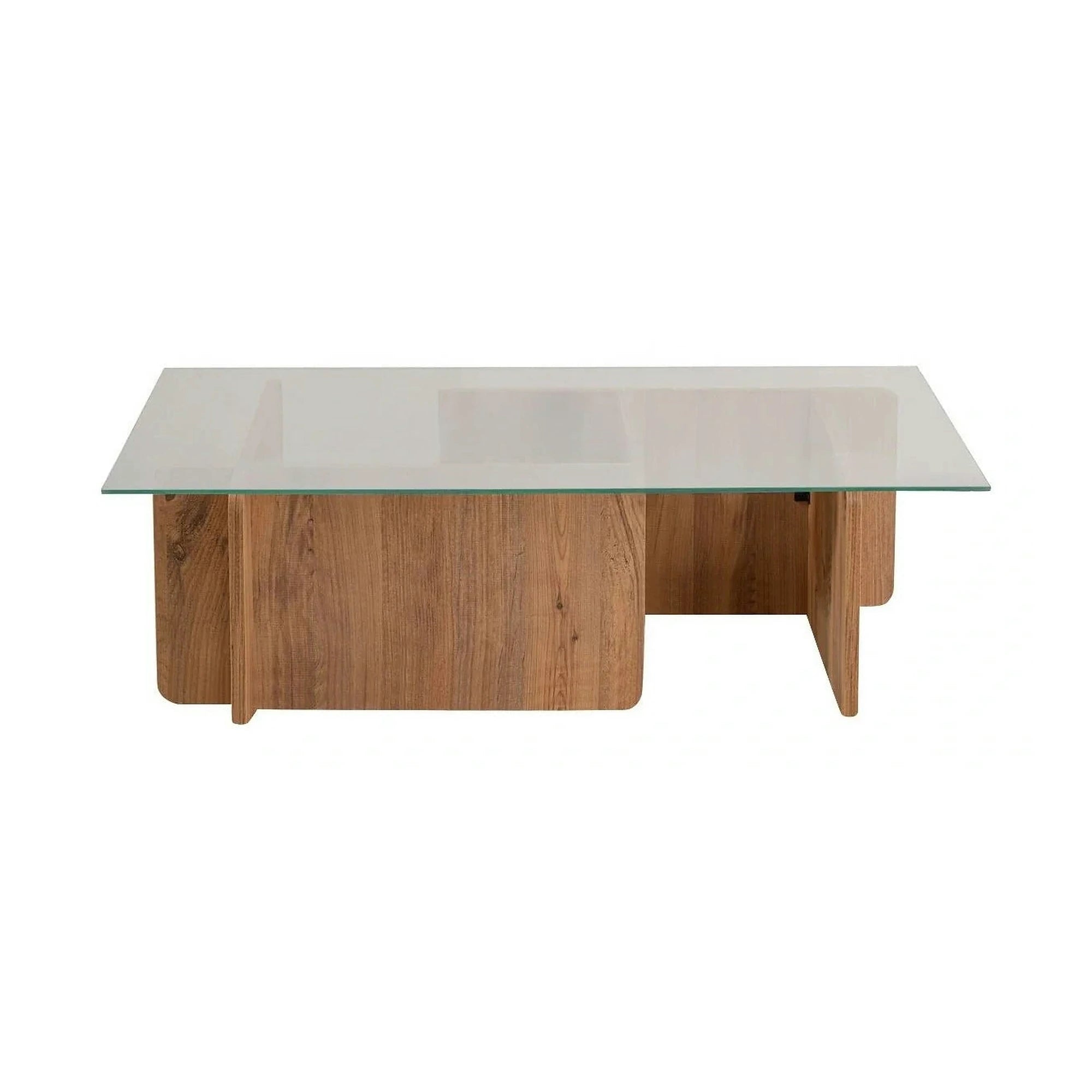 Masuta cafea FLAVIO, pin/transparent, PAL/sticla, 105x65x30 cm