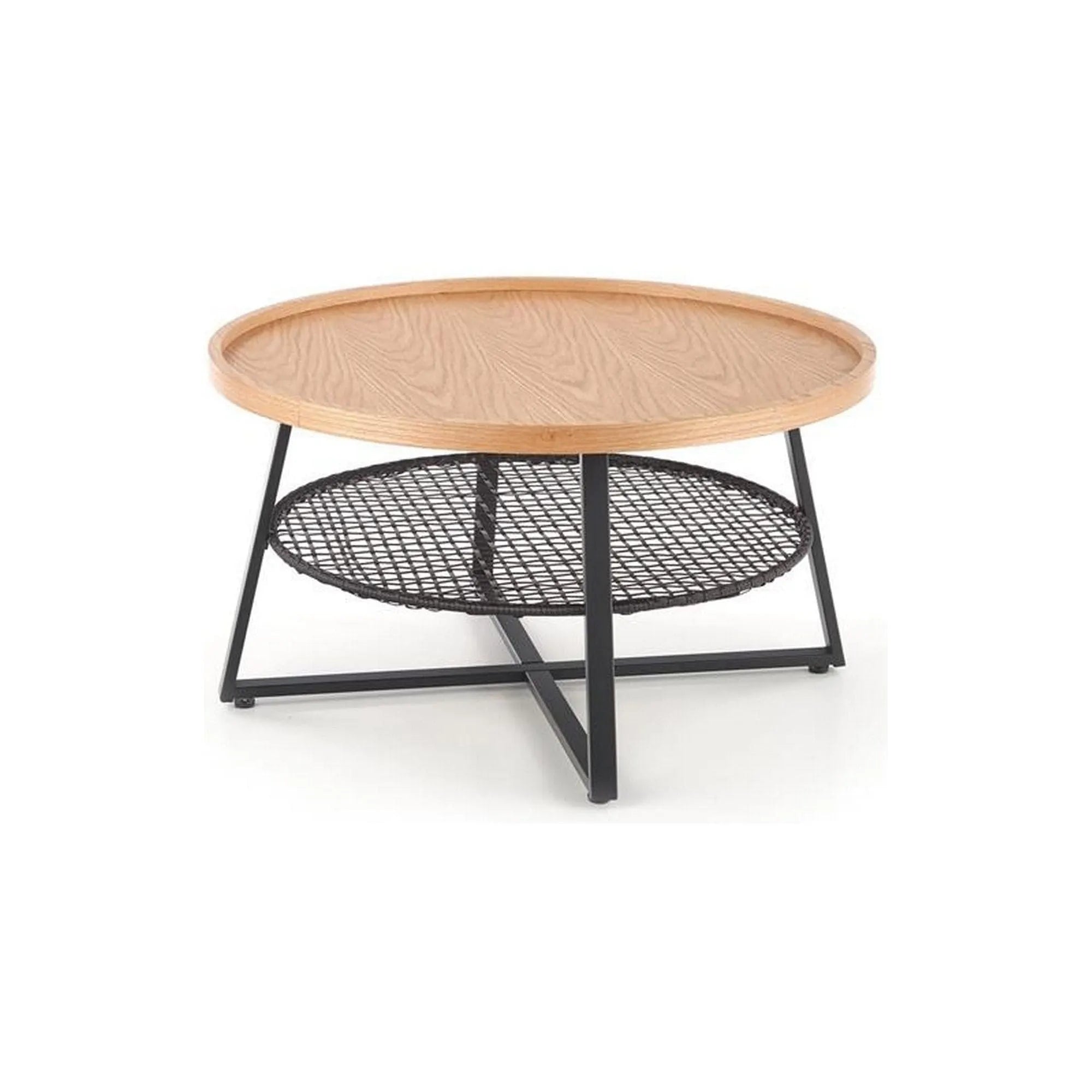 Masuta cafea FLORENCE, stejar natural/negru, 80x80x45 cm