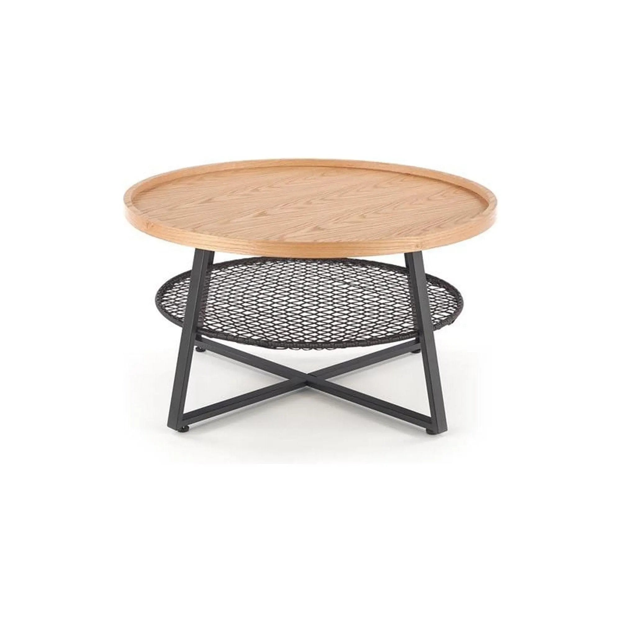 Masuta cafea FLORENCE, stejar natural/negru, 80x80x45 cm