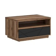 Masuta cafea FORN, nuc/negru mat, PAL, 90x60x49 cm