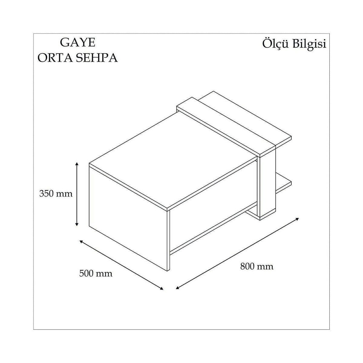 Masuta cafea GAYE, nuc/alb, PAL, 80x50x35 cm