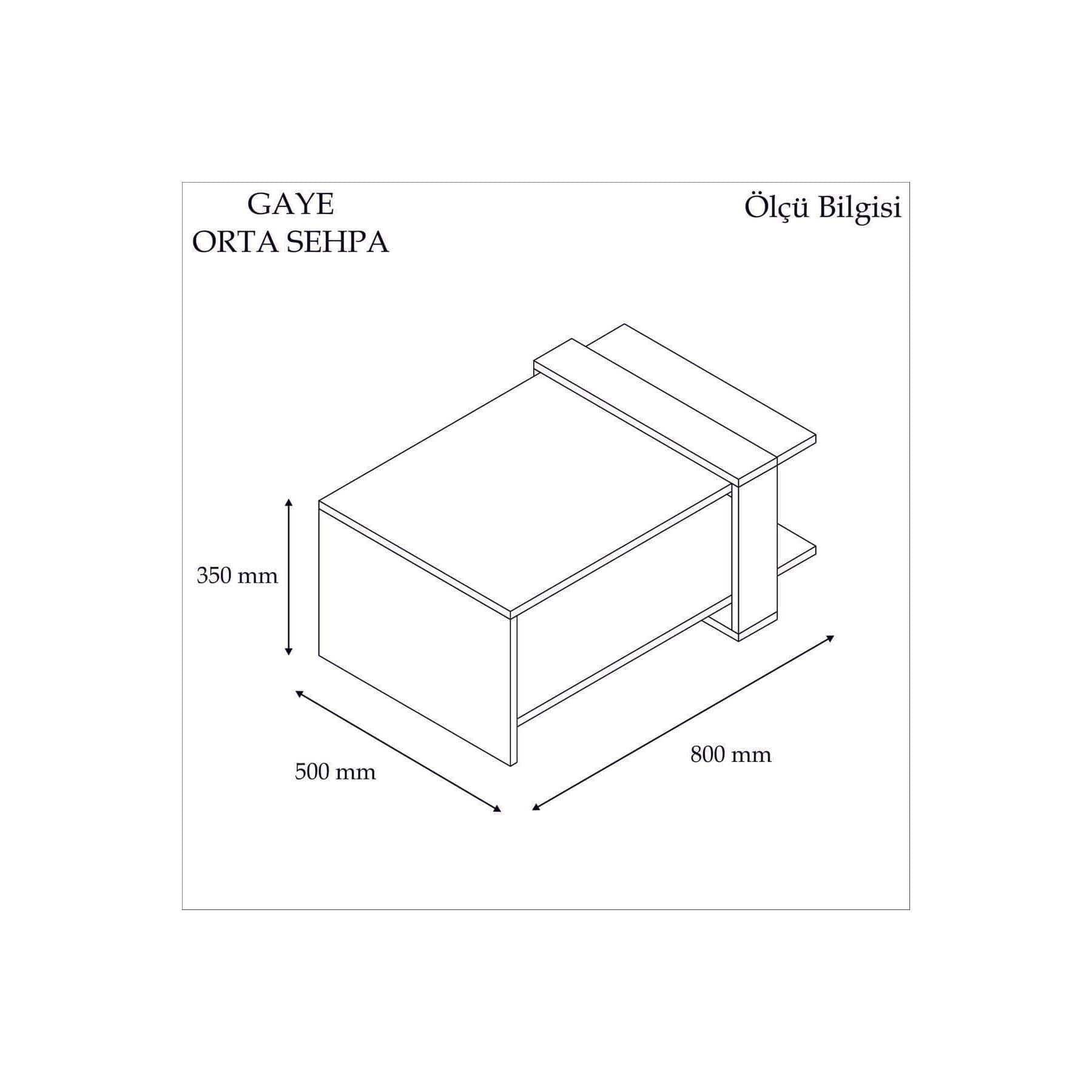Masuta cafea GAYE, nuc/alb, PAL, 80x50x35 cm