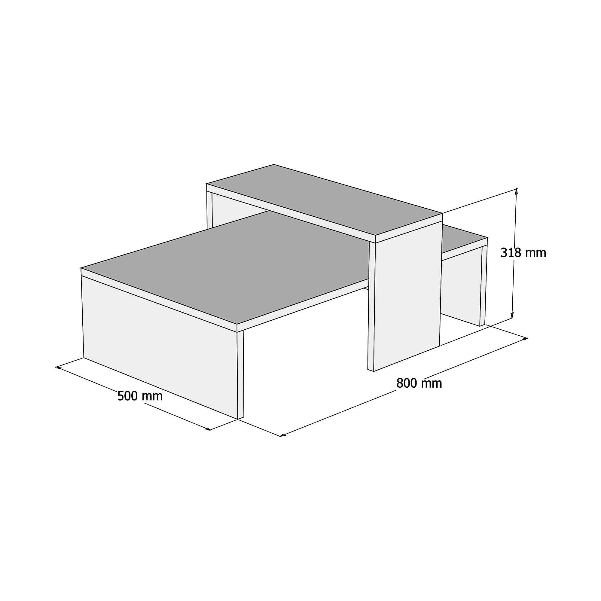 Masuta cafea GLOW, stejar/gri antracit, PAL, 80x50x31.8 cm