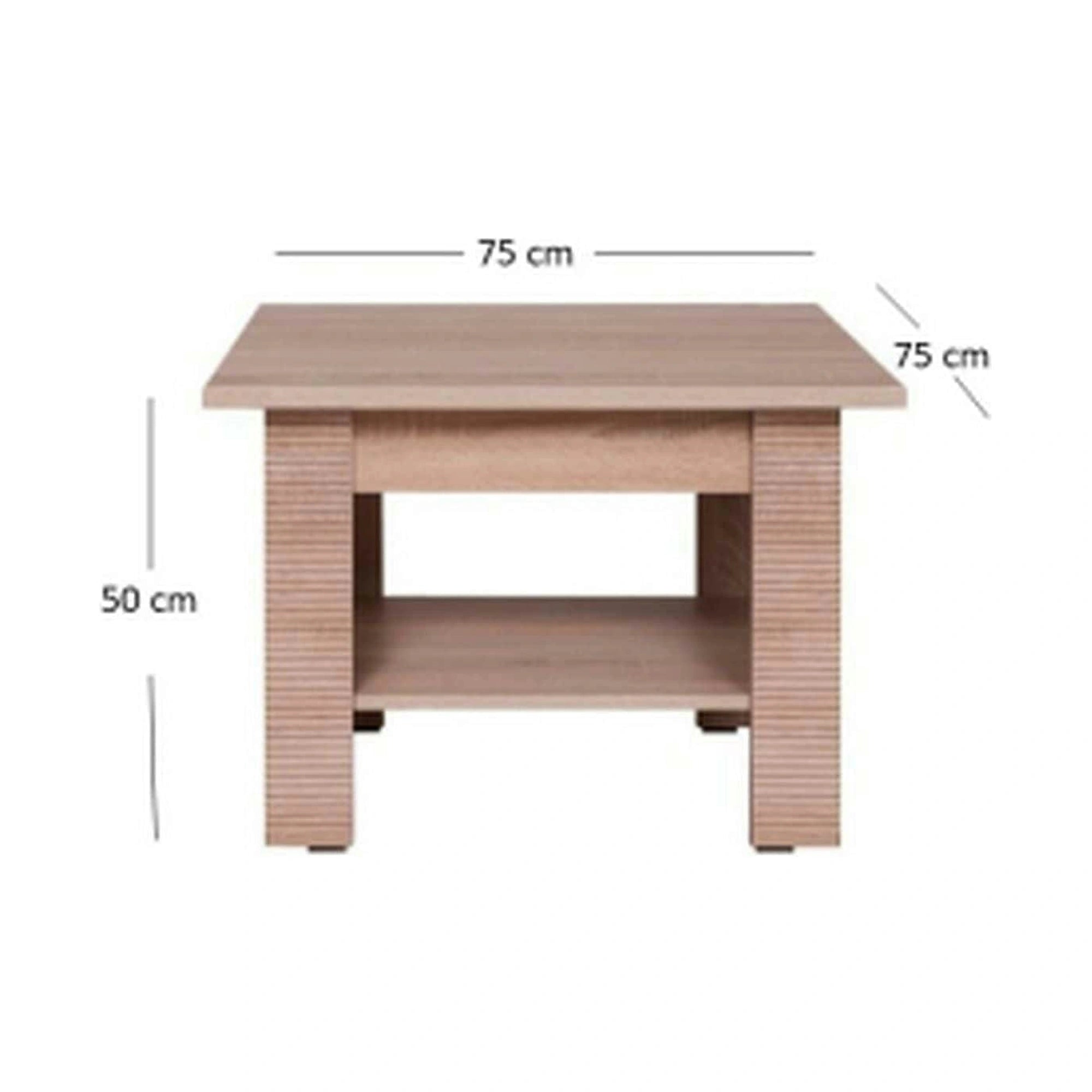 Masuta cafea GRESS, stejar sonoma, PAL laminat, 75x75x50 cm