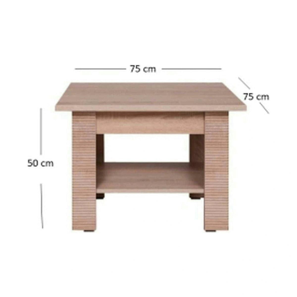 Masuta cafea GRESS, stejar sonoma, PAL laminat, 75x75x50 cm