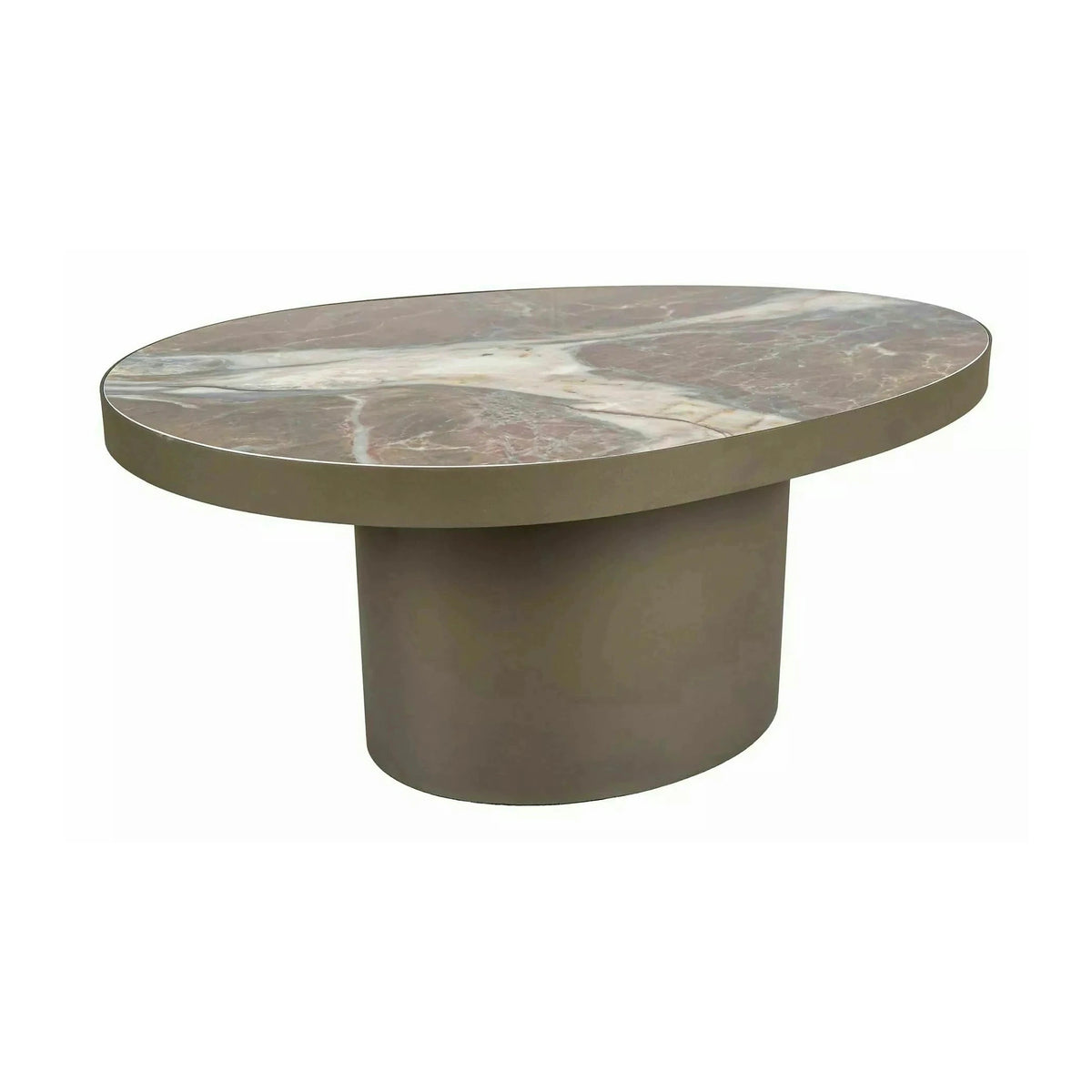 Măsuță cafea GUSTO B, maro lucios/cupru, ceramică/metal, 98x73x43 cm