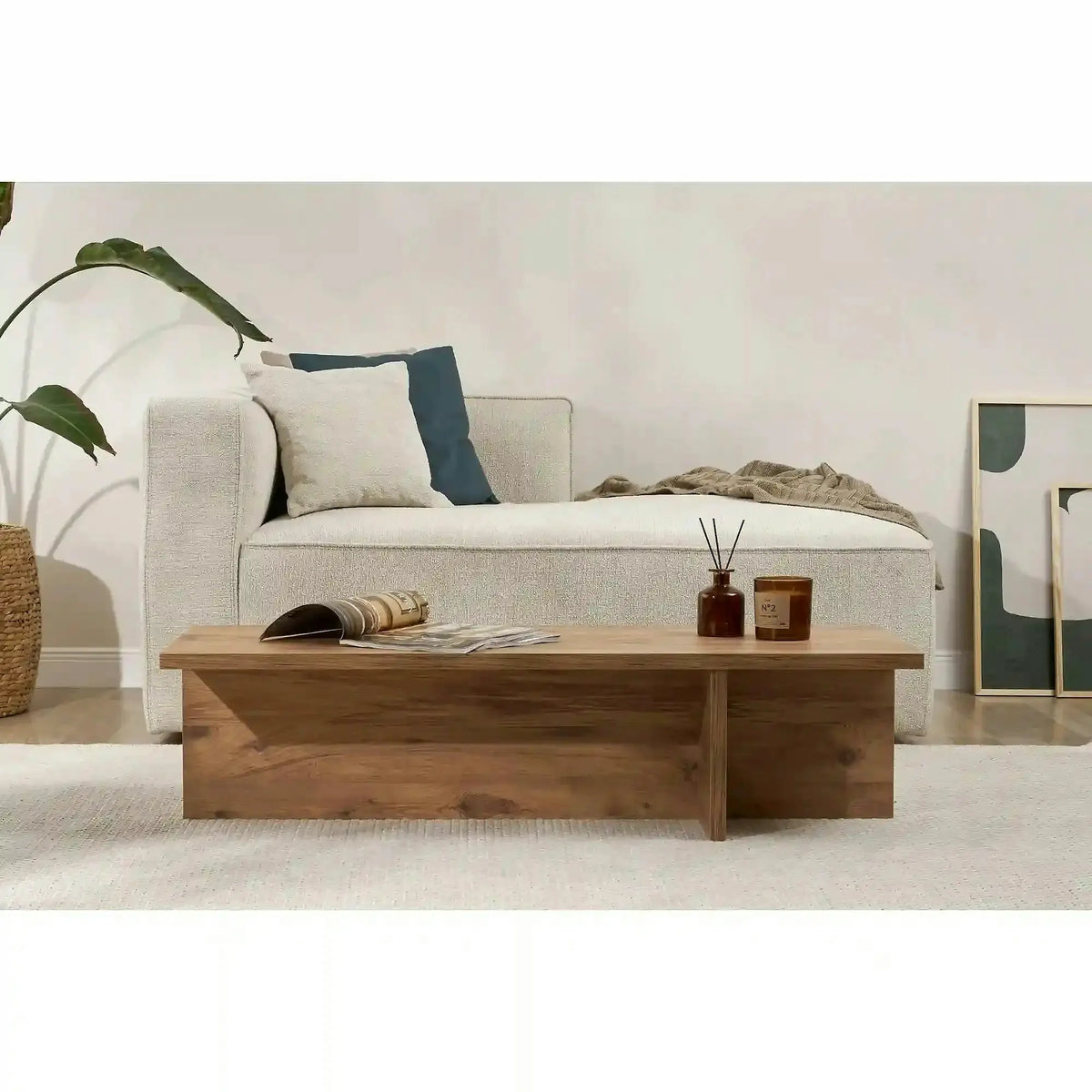Masuta cafea HARBOR, pin, PAL, 120x45x30 cm