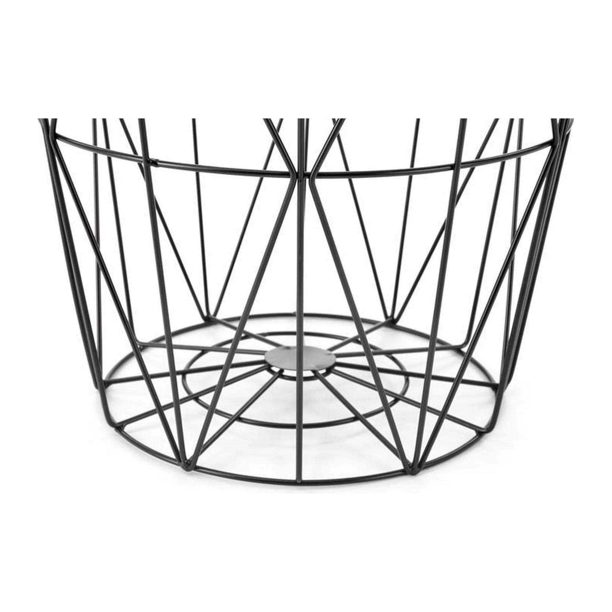 Masuta cafea HARISSA B, alb cu efect de marmura/negru, 42x42x41 cm