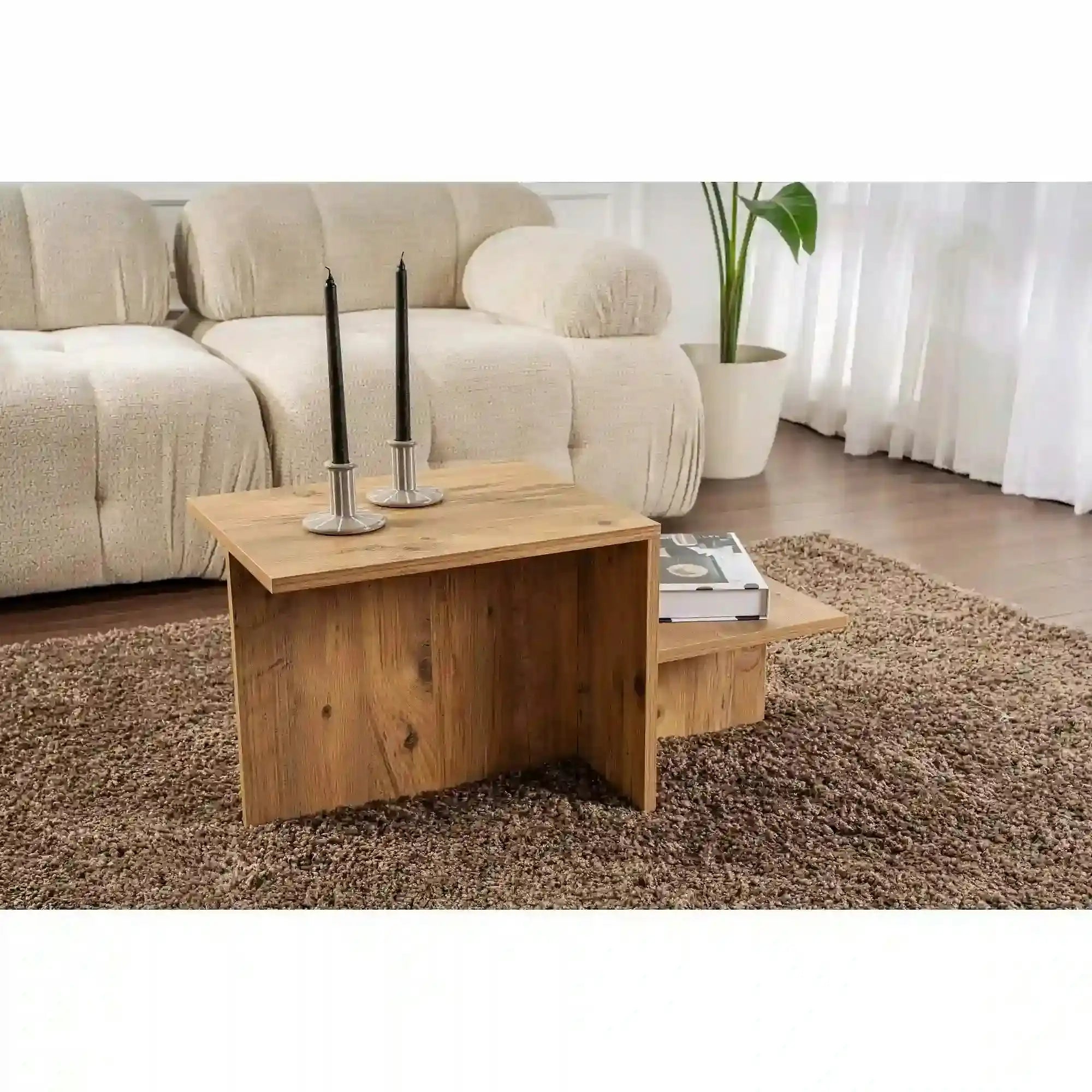 Masuta cafea HARMONY, pin, PAL, 80x40x40 cm