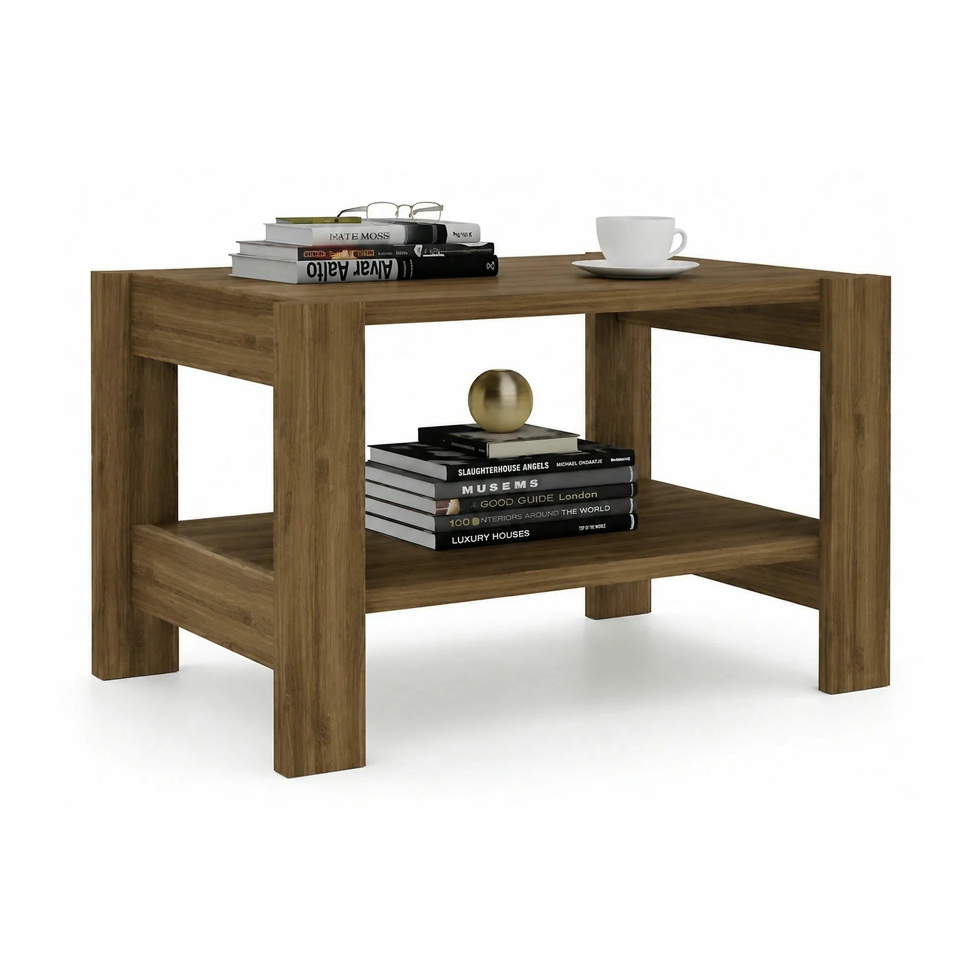 Masuta cafea HERB, nuc, PAL melaminat, 70x50x40 cm