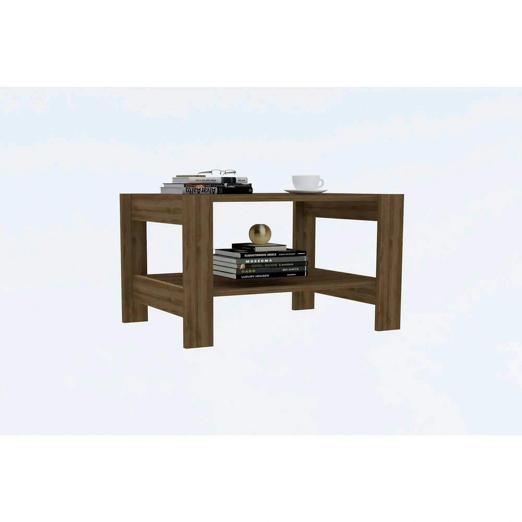 Masuta cafea HERB, nuc, PAL melaminat, 70x50x40 cm