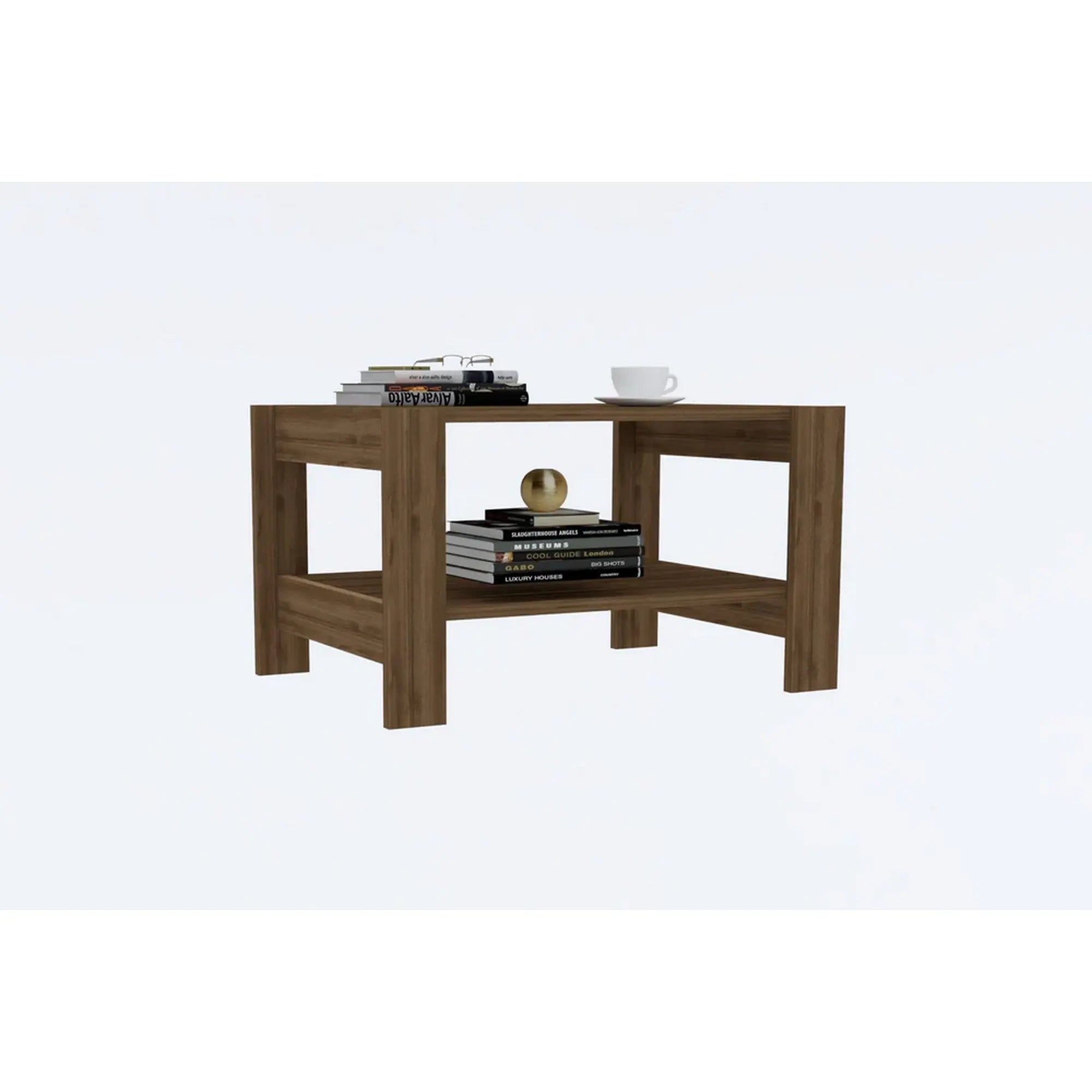 Masuta cafea HERB, nuc, PAL melaminat, 70x50x40 cm