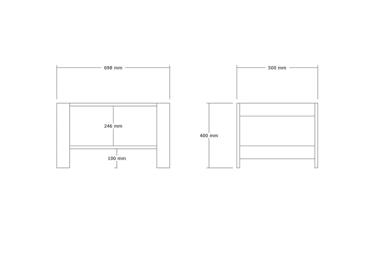 Masuta cafea HERB, nuc, PAL melaminat, 70x50x40 cm