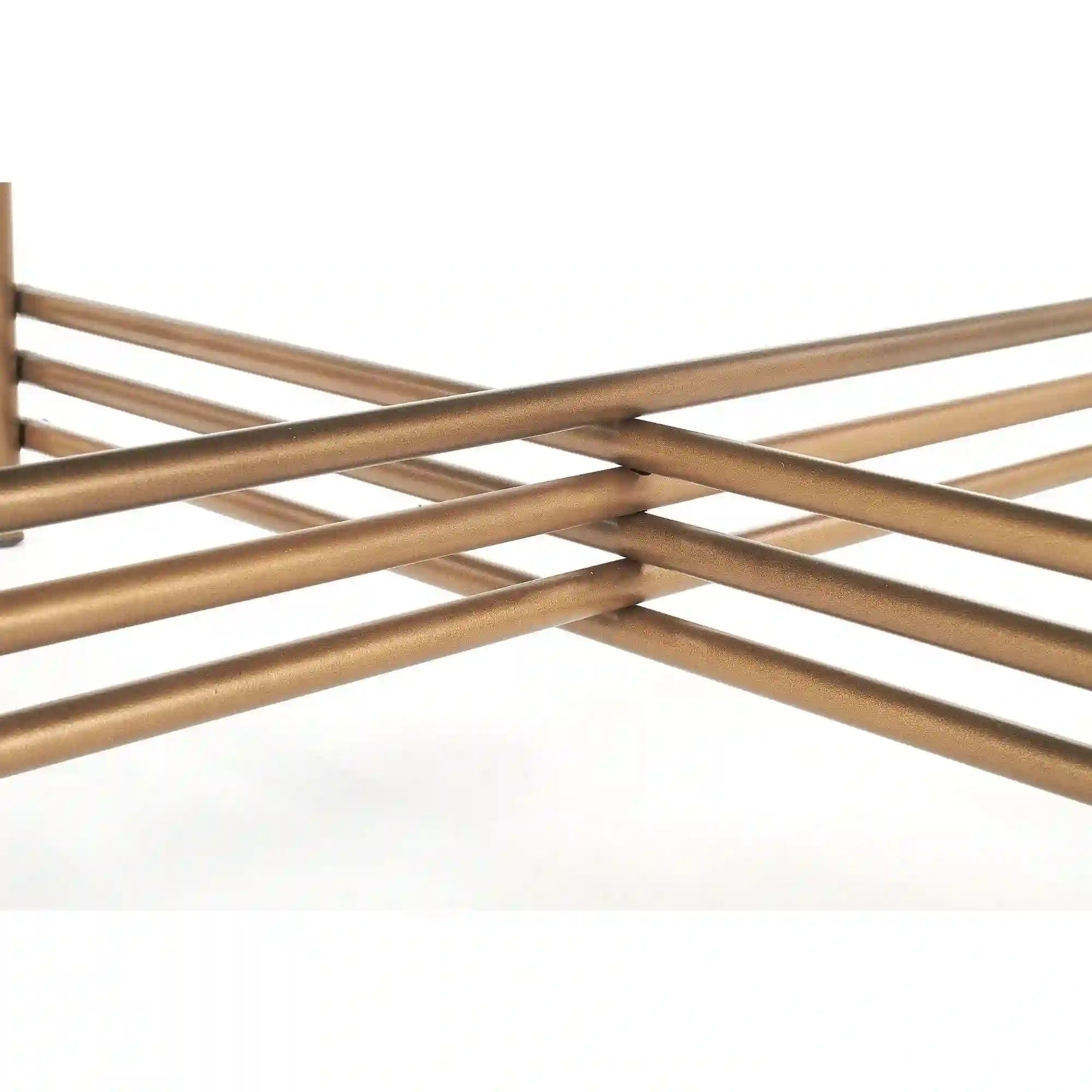 Masuta cafea Ismena, negru/auriu, sticla/otel, 80x80x41 CM