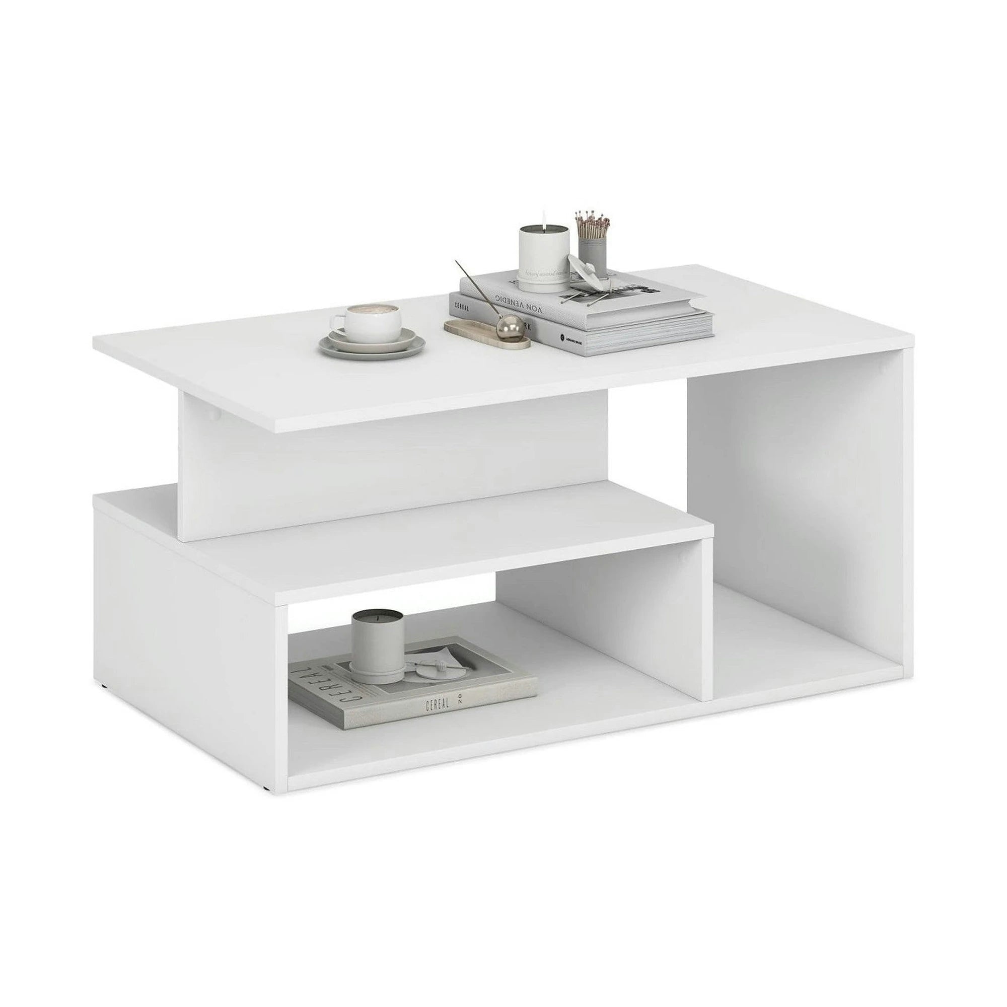 Masuta cafea IVA, alb, PAL laminat, 90x51x43 cm
