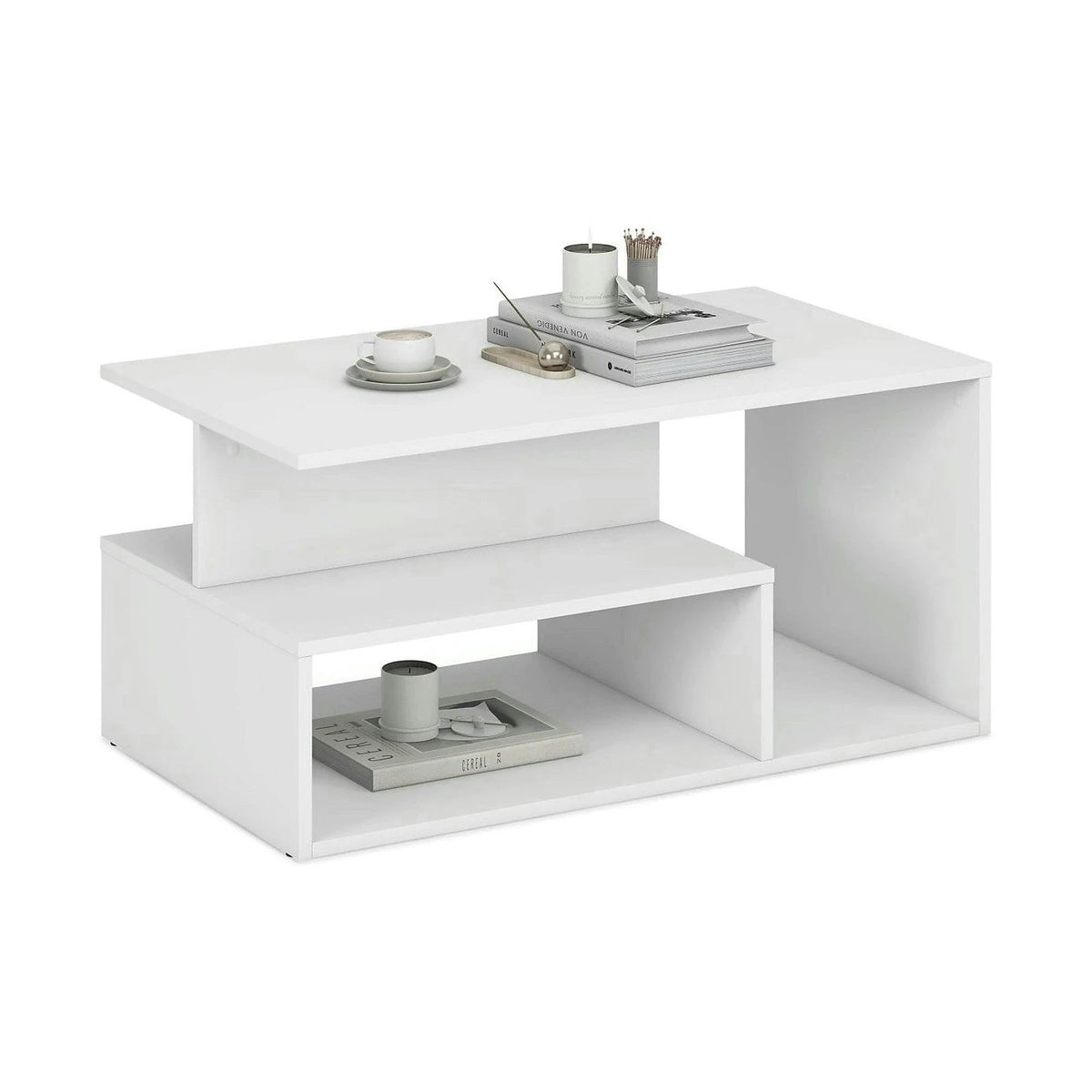 Masuta cafea IVA, alb, PAL laminat, 90x51x43 cm