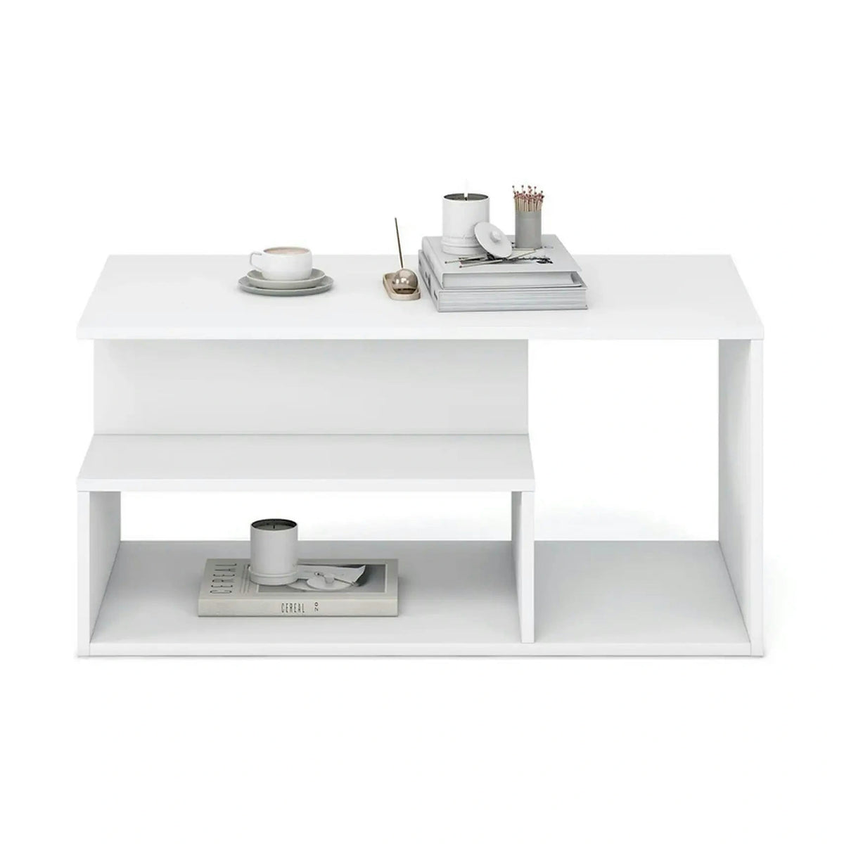 Masuta cafea IVA, alb, PAL laminat, 90x51x43 cm