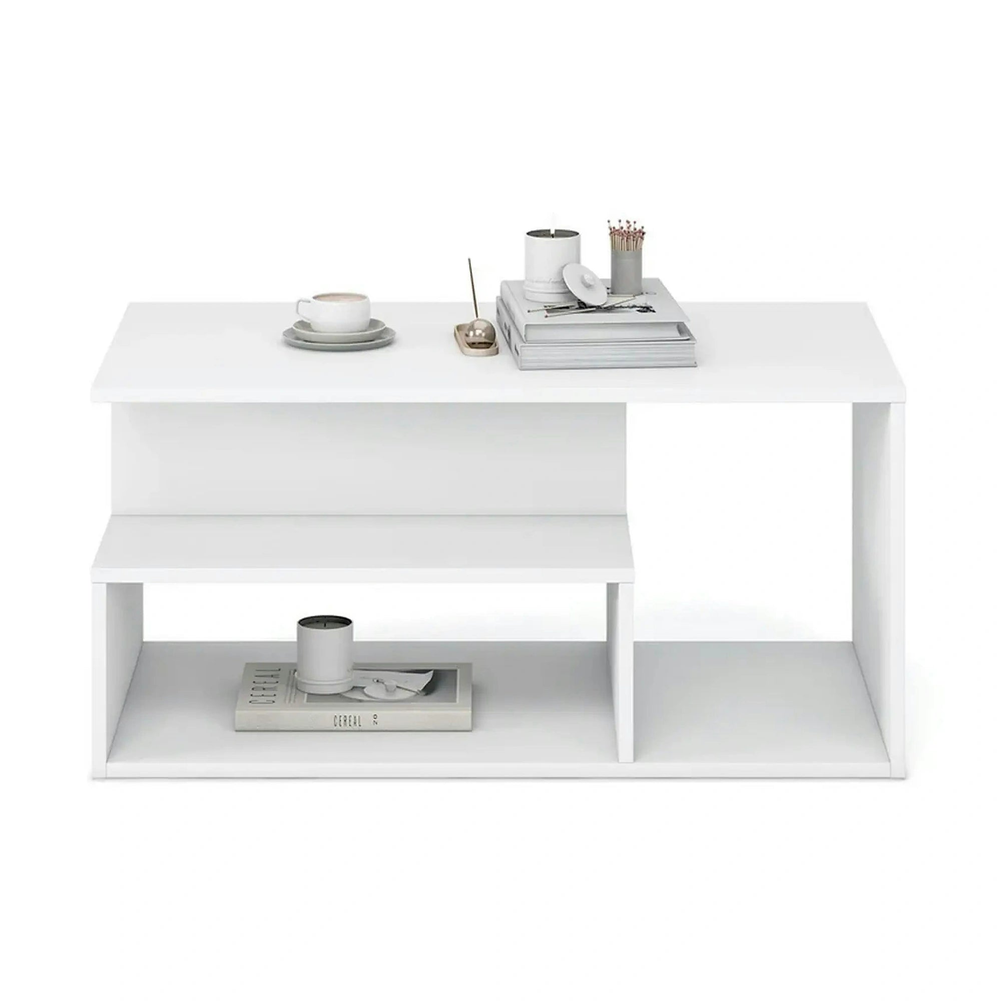 Masuta cafea IVA, alb, PAL laminat, 90x51x43 cm