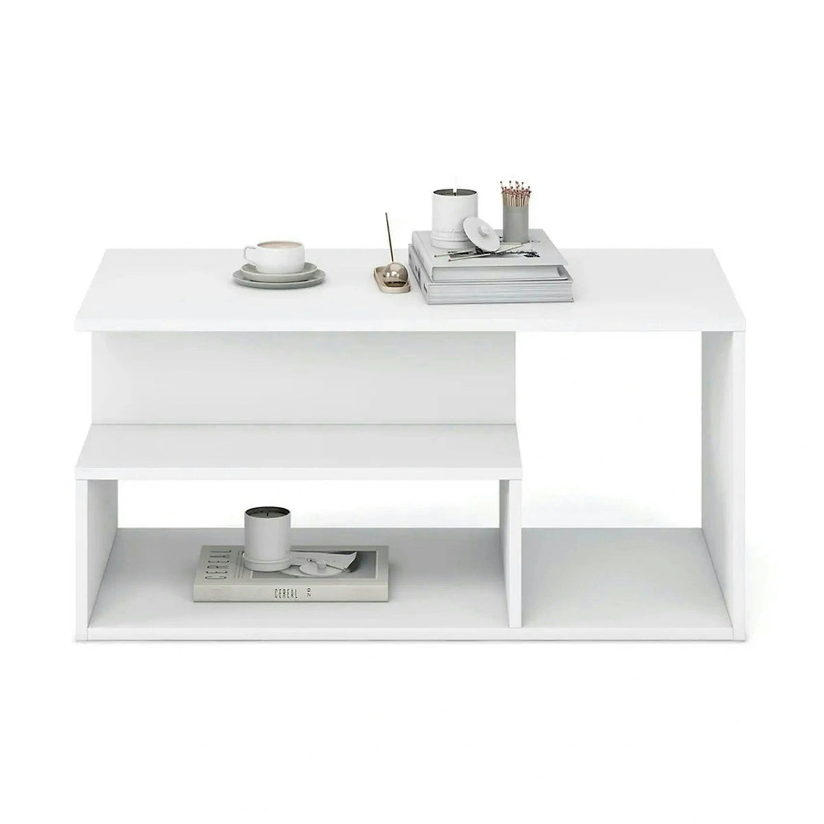 Masuta cafea IVA, alb, PAL laminat, 90x51x43 cm