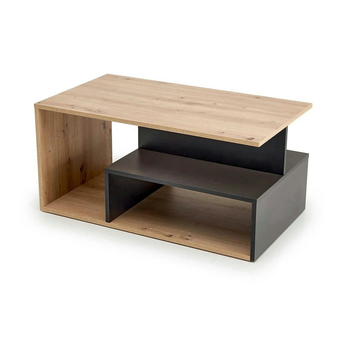 Masuta cafea IVA, stejar artisan/negru, PAL laminat, 90x51x43 cm