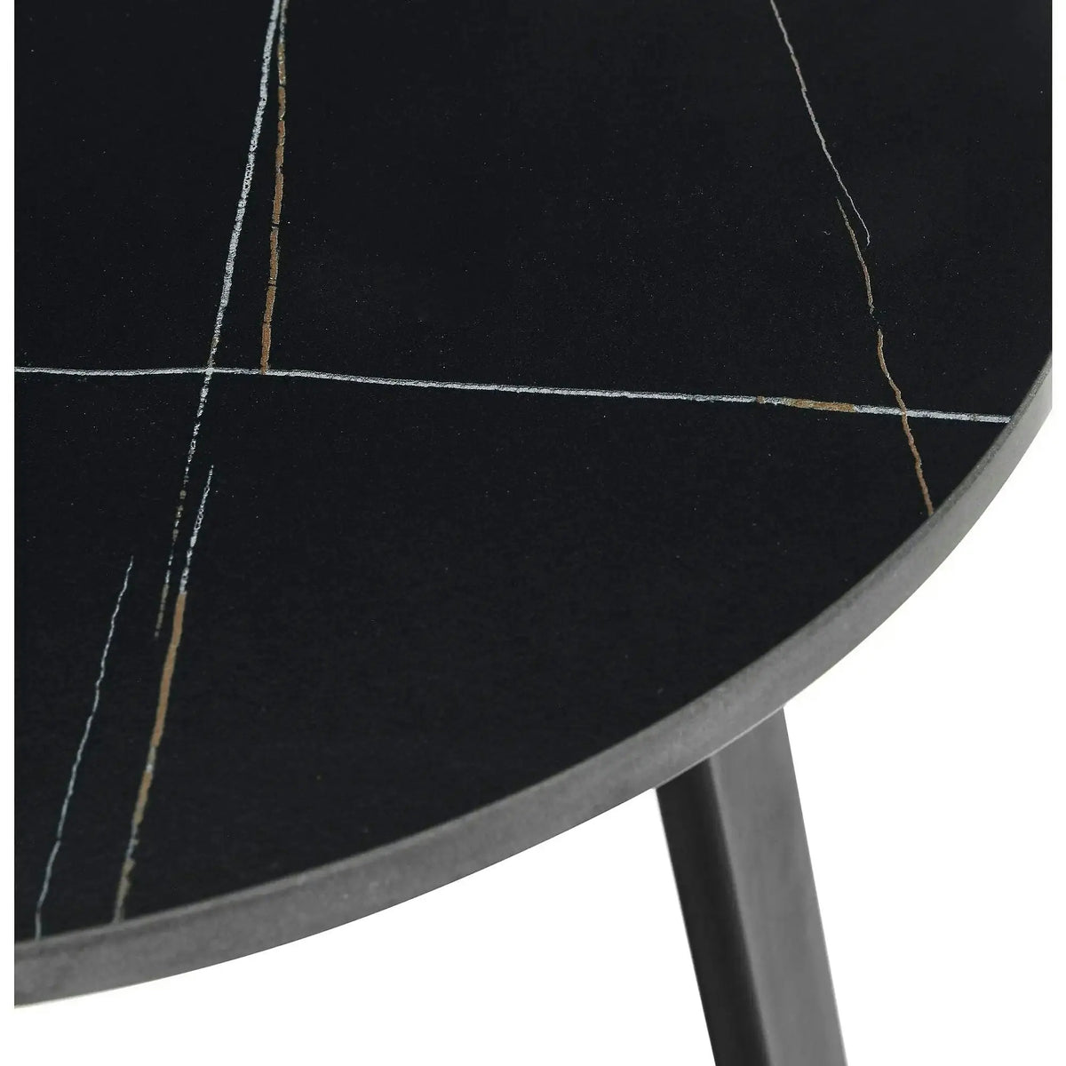 Masuta cafea Jason 2, negru cu efect de marmura, ceramica/metal, 40x50 cm