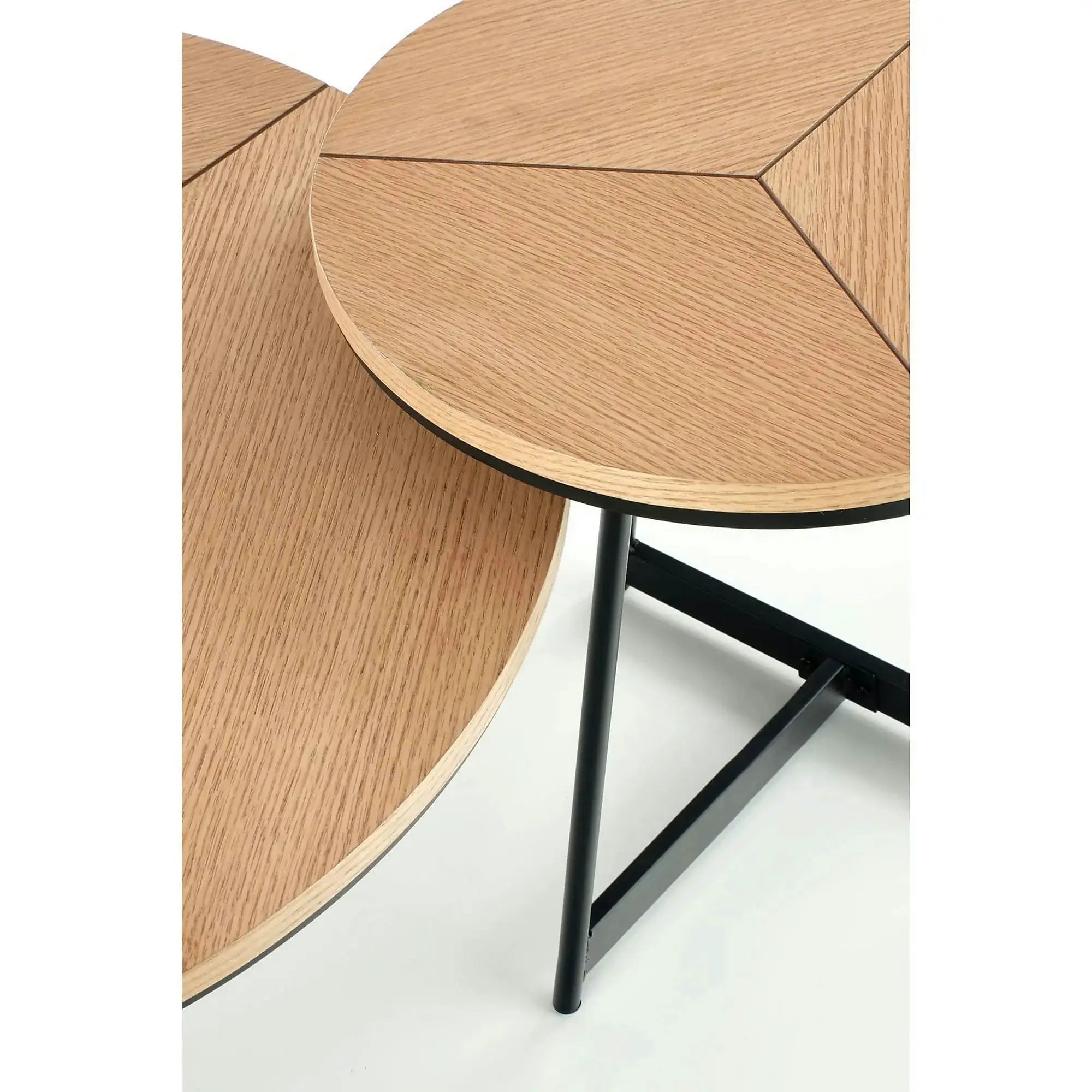 Masuta cafea KARIDA, stejar natural/negru, 80x80x41 cm