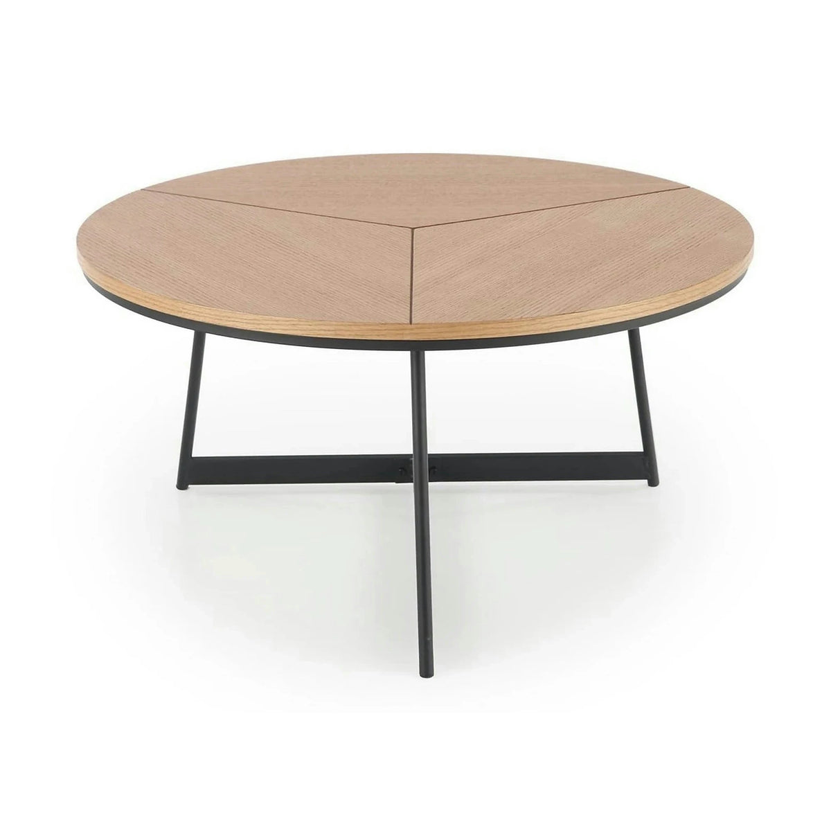 Masuta cafea KARIDA, stejar natural/negru, 80x80x41 cm
