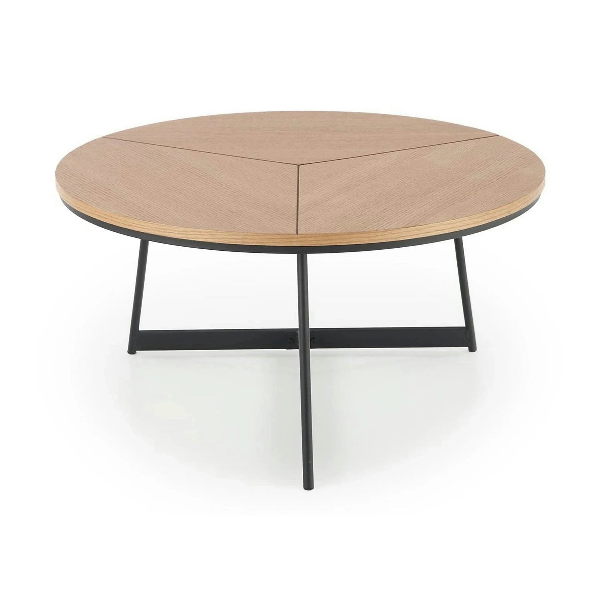 Masuta cafea KARIDA, stejar natural/negru, 80x80x41 cm