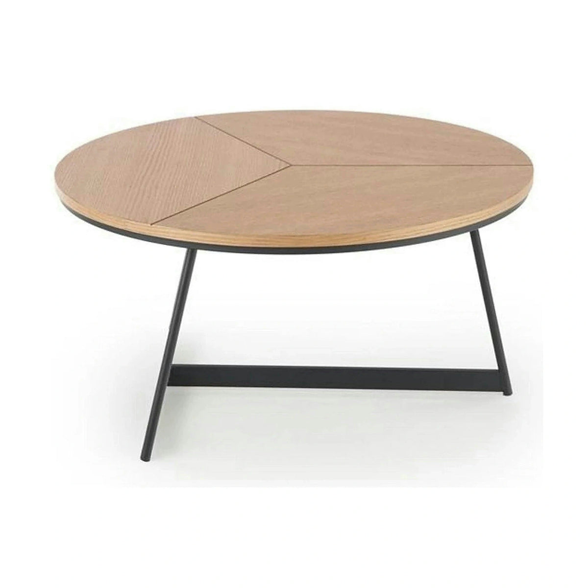 Masuta cafea KARIDA, stejar natural/negru, 80x80x41 cm