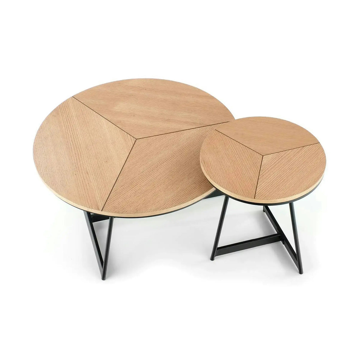 Masuta cafea KARIDA, stejar natural/negru, 80x80x41 cm