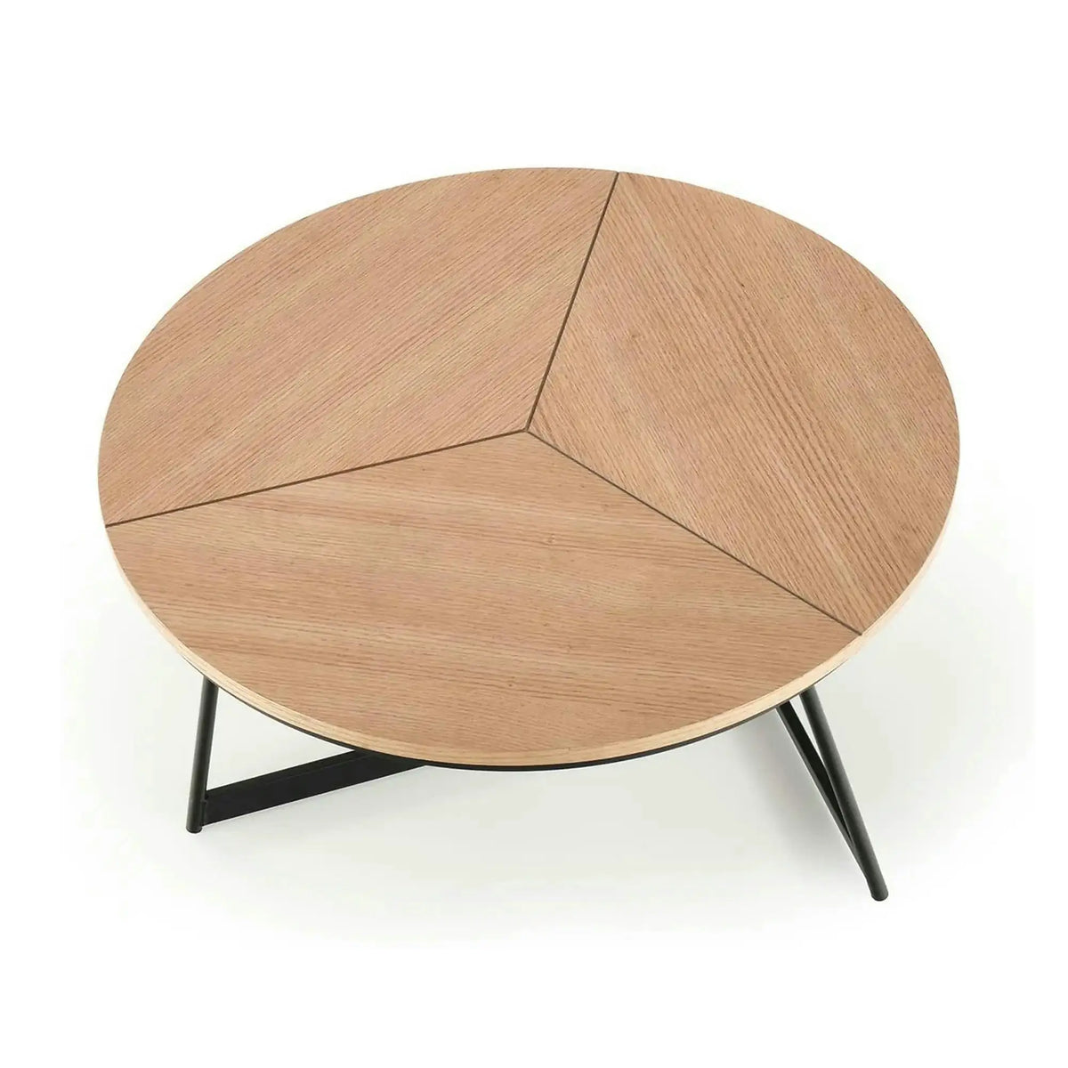 Masuta cafea KARIDA, stejar natural/negru, 80x80x41 cm