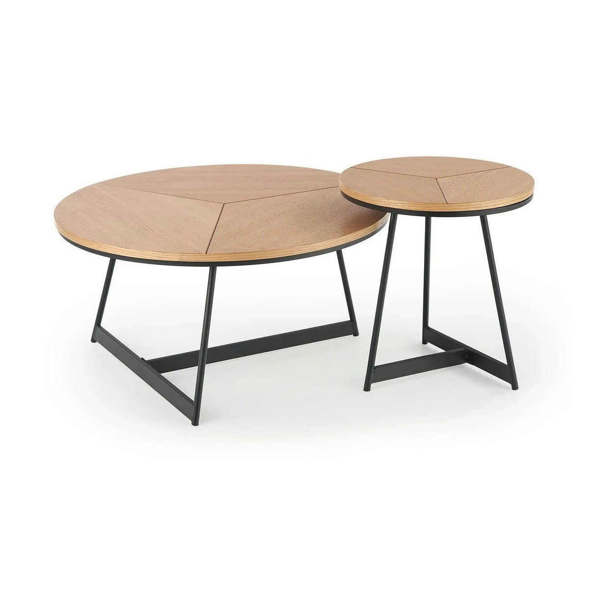 Masuta cafea KARIDA, stejar natural/negru, 80x80x41 cm