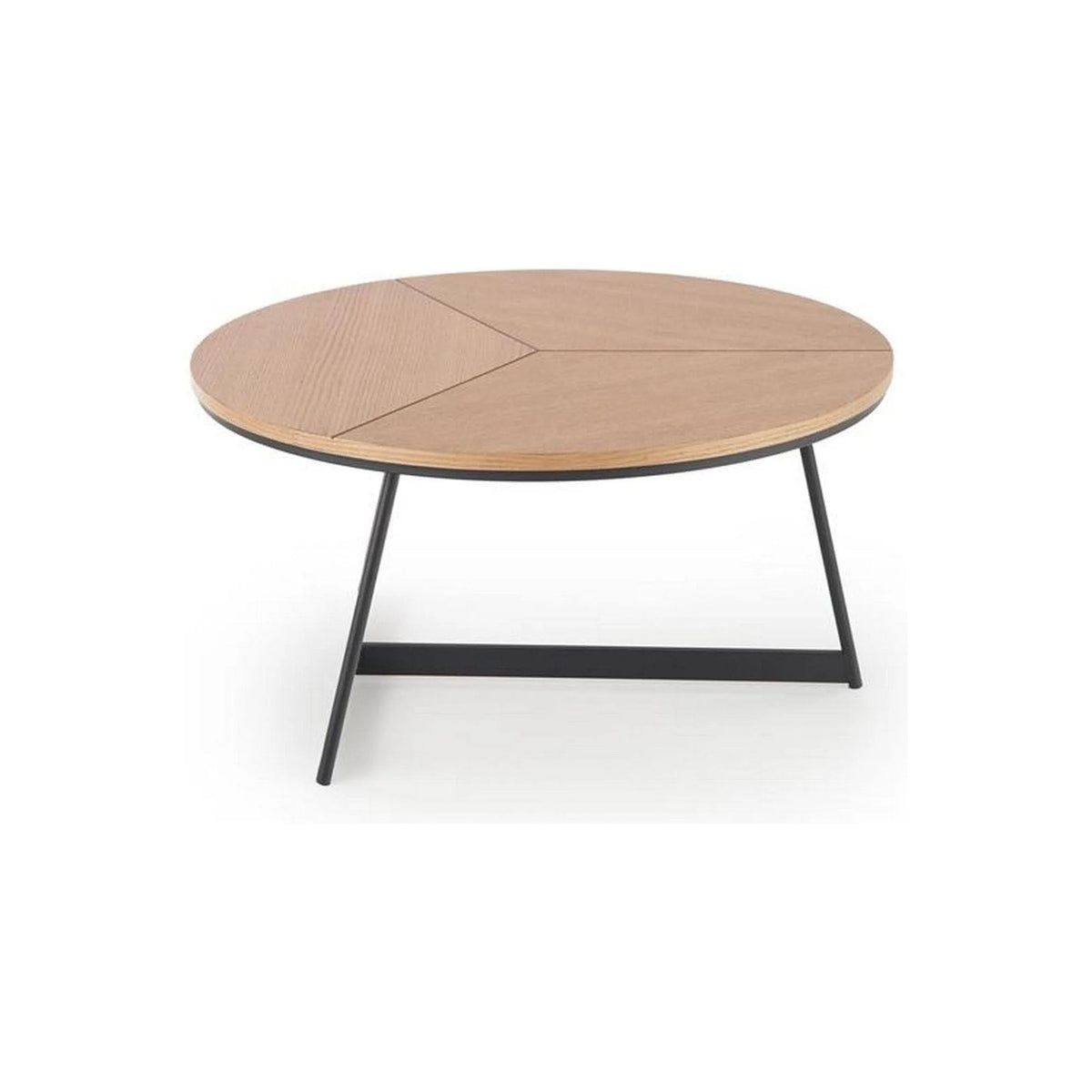 Masuta cafea KARIDA, stejar natural/negru, 80x80x41 cm