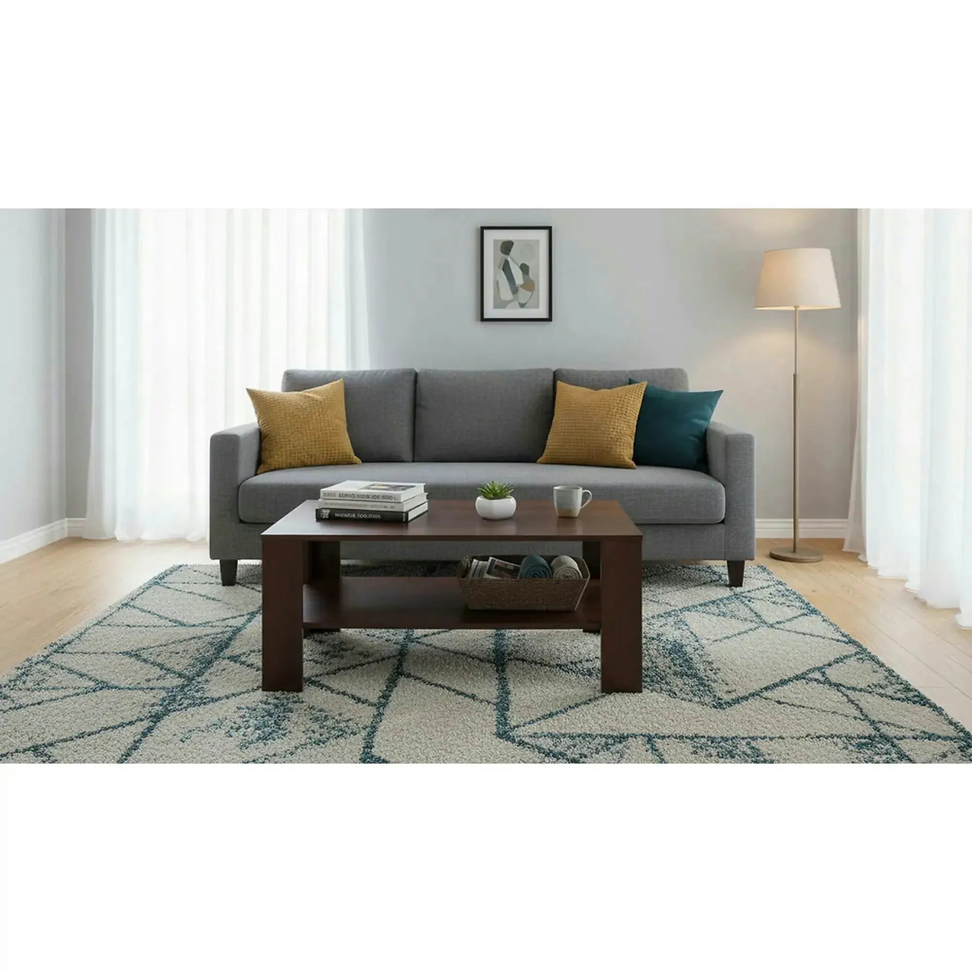 Masuta cafea KWADRO, nuc inchis, 110x65x53 cm