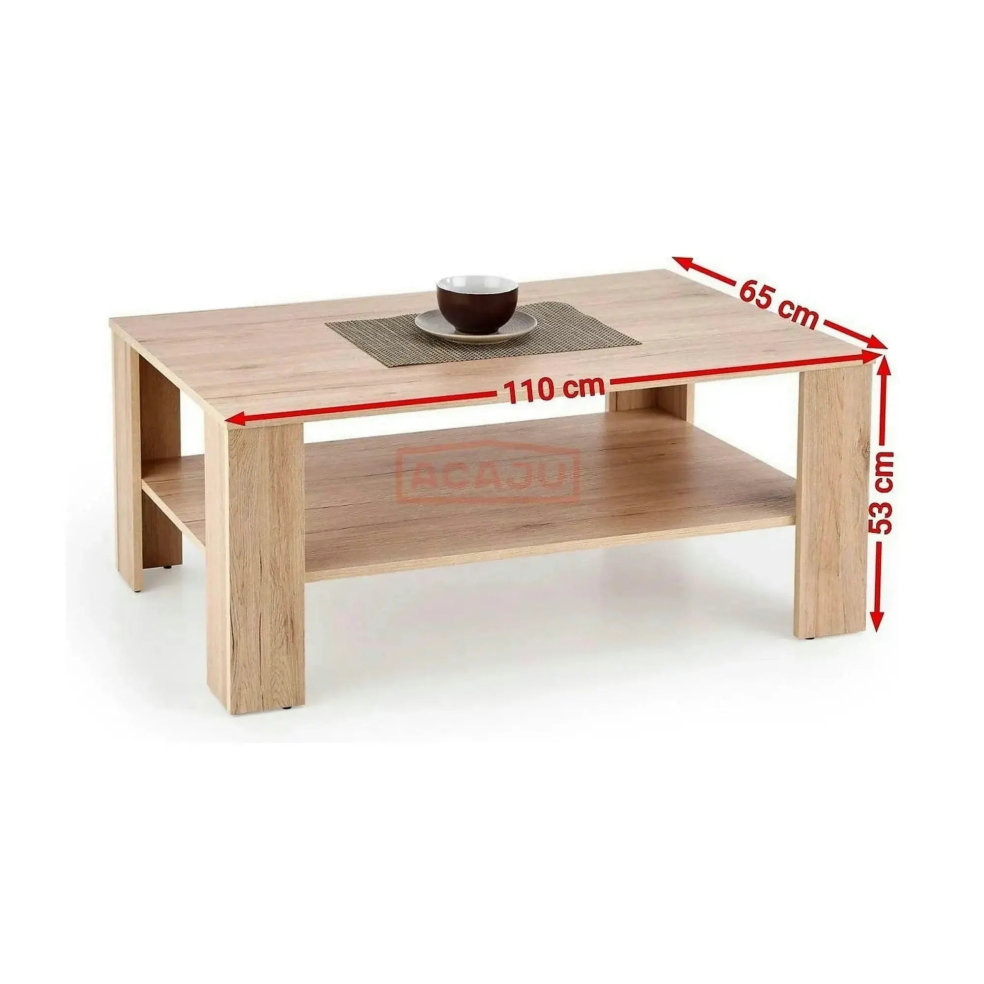 Masuta cafea KWADRO, stejar wotan, 110x65x53 cm