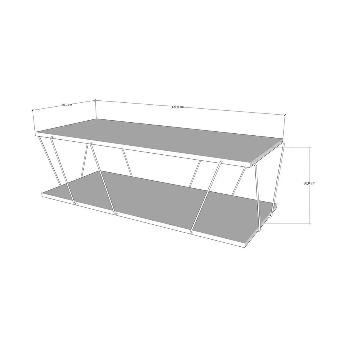Masuta cafea LABRANDA, bej cu efect de marmura/auriu, PAL melaminat/metal, 120x50x30 cm