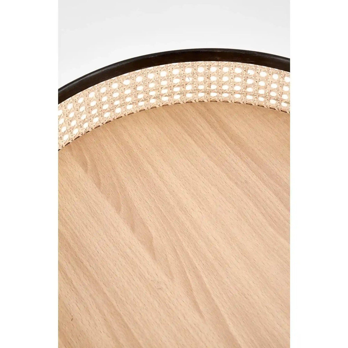 Masuta cafea LANIPA, negru/stejar natural, ratan/otel, 50x50x55 cm