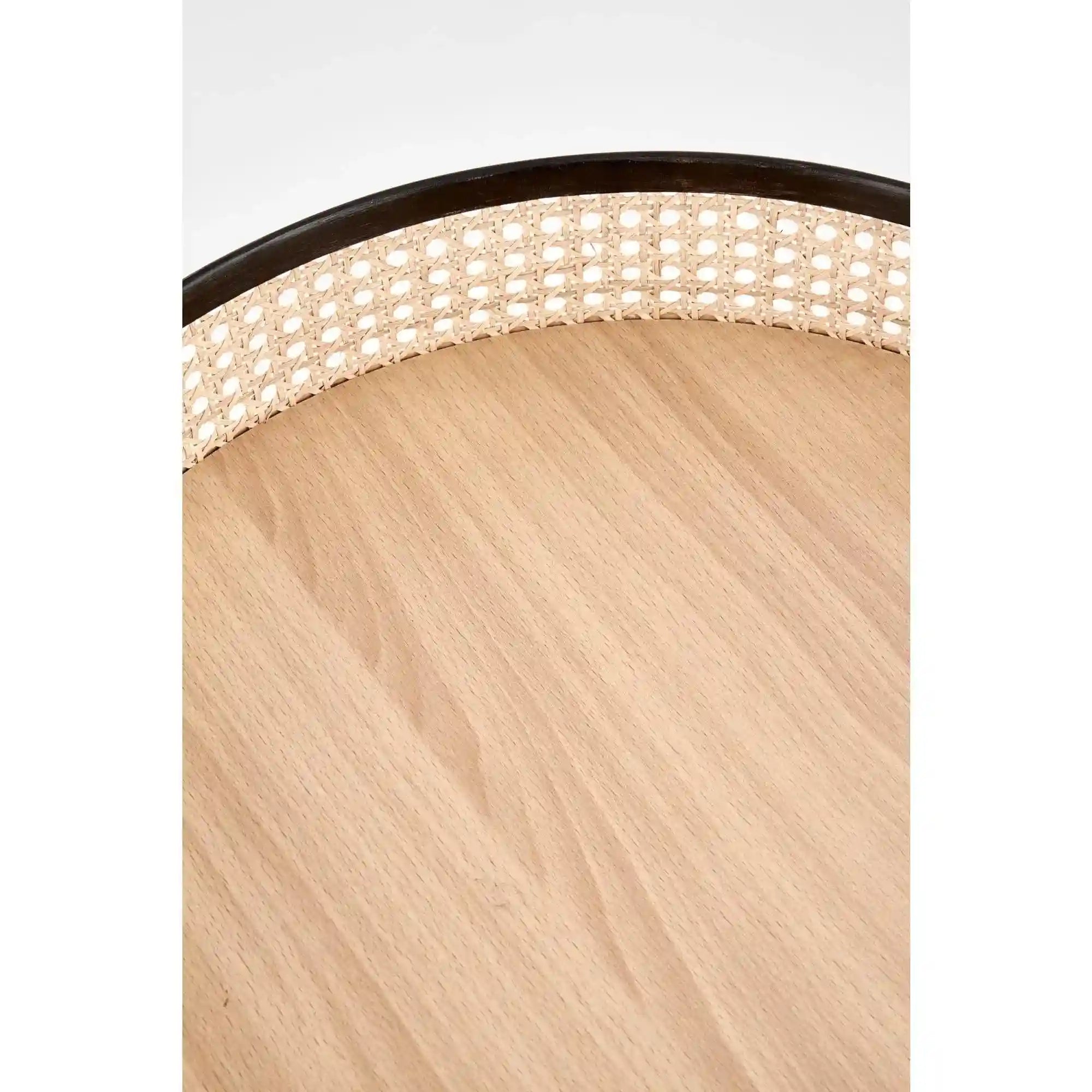 Masuta cafea LANIPA, negru/stejar natural, ratan/otel, 50x50x55 cm