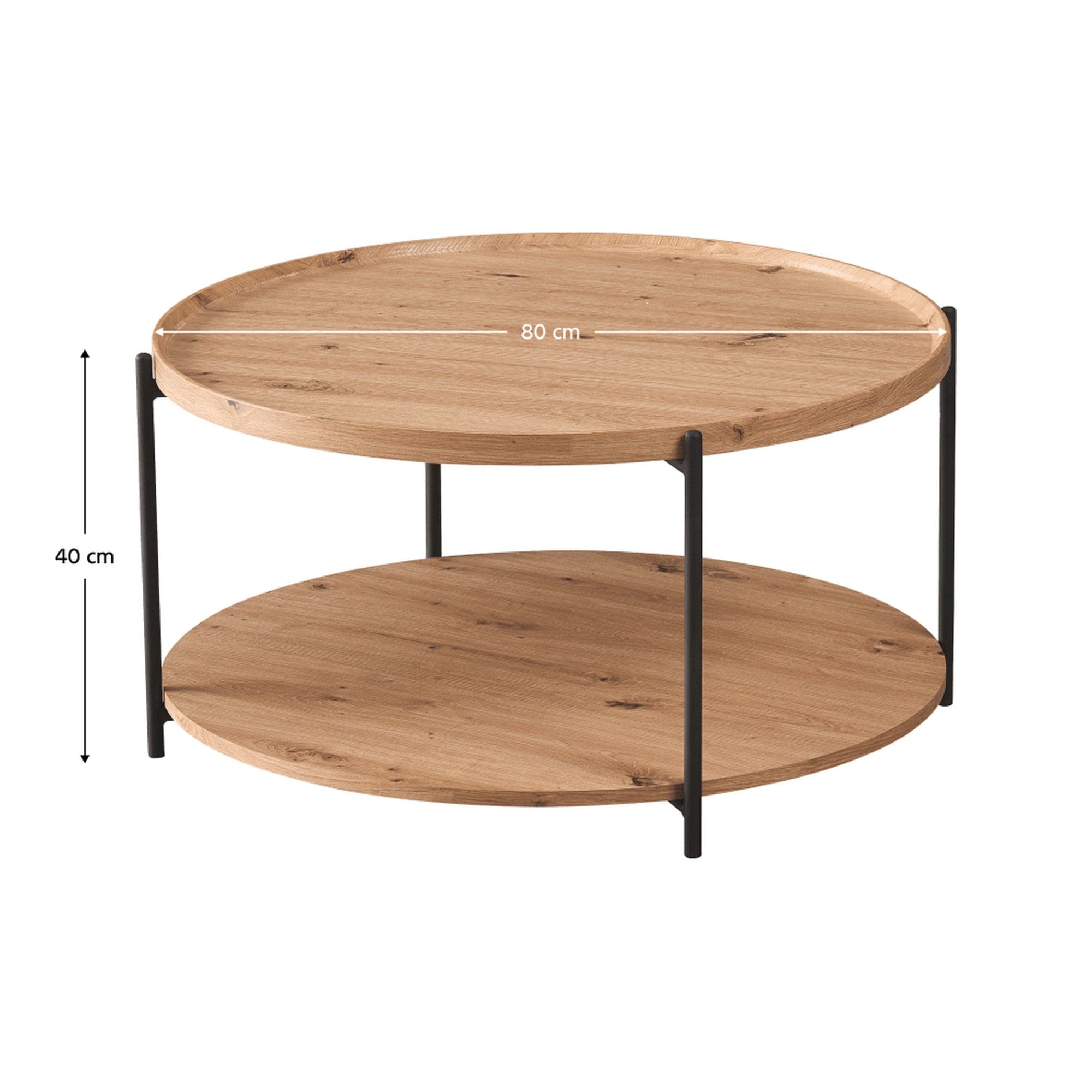 Masuta cafea LAPIS, stejar artisan/negru, 80x40 cm