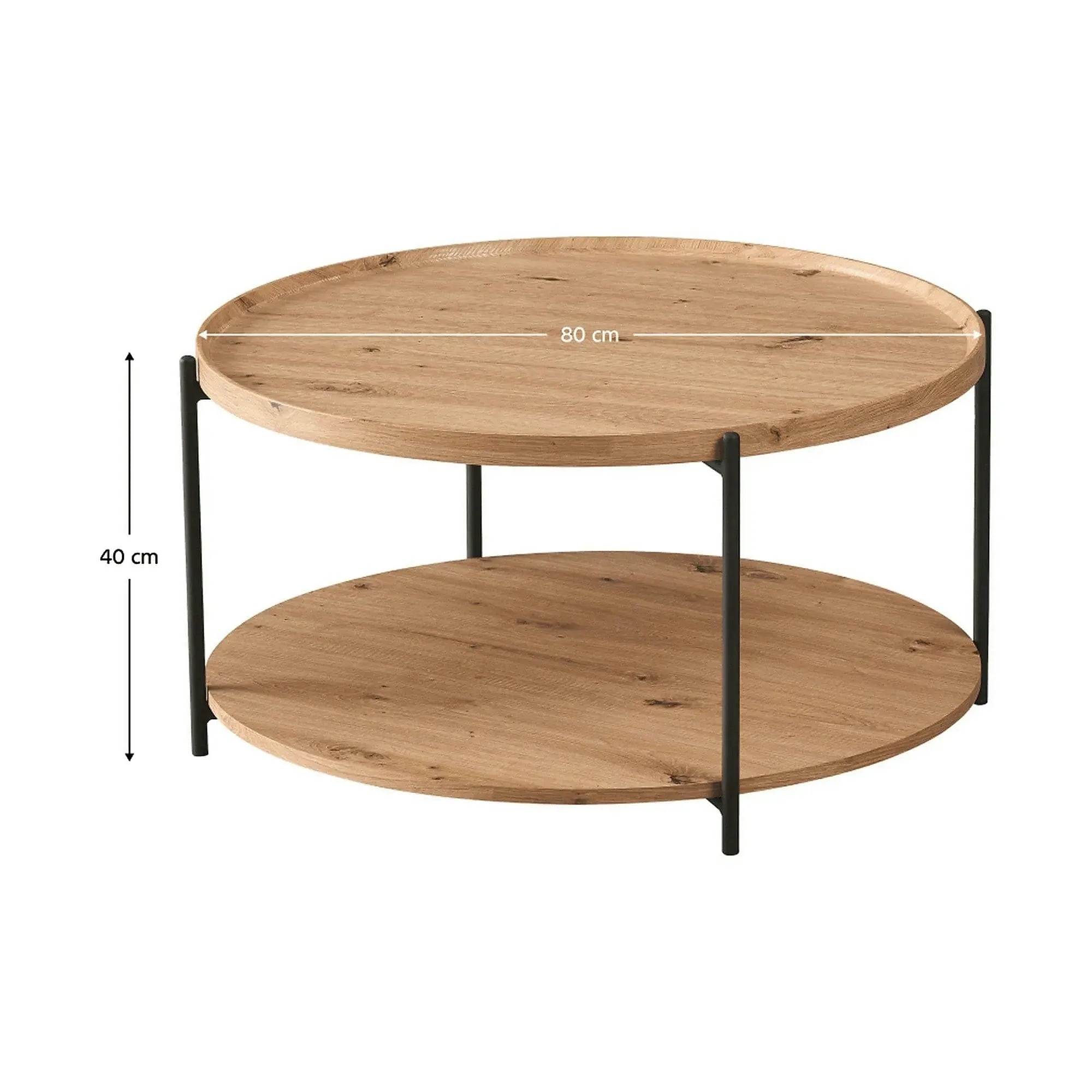 Masuta cafea LAPIS, stejar artisan/negru, 80x40 cm