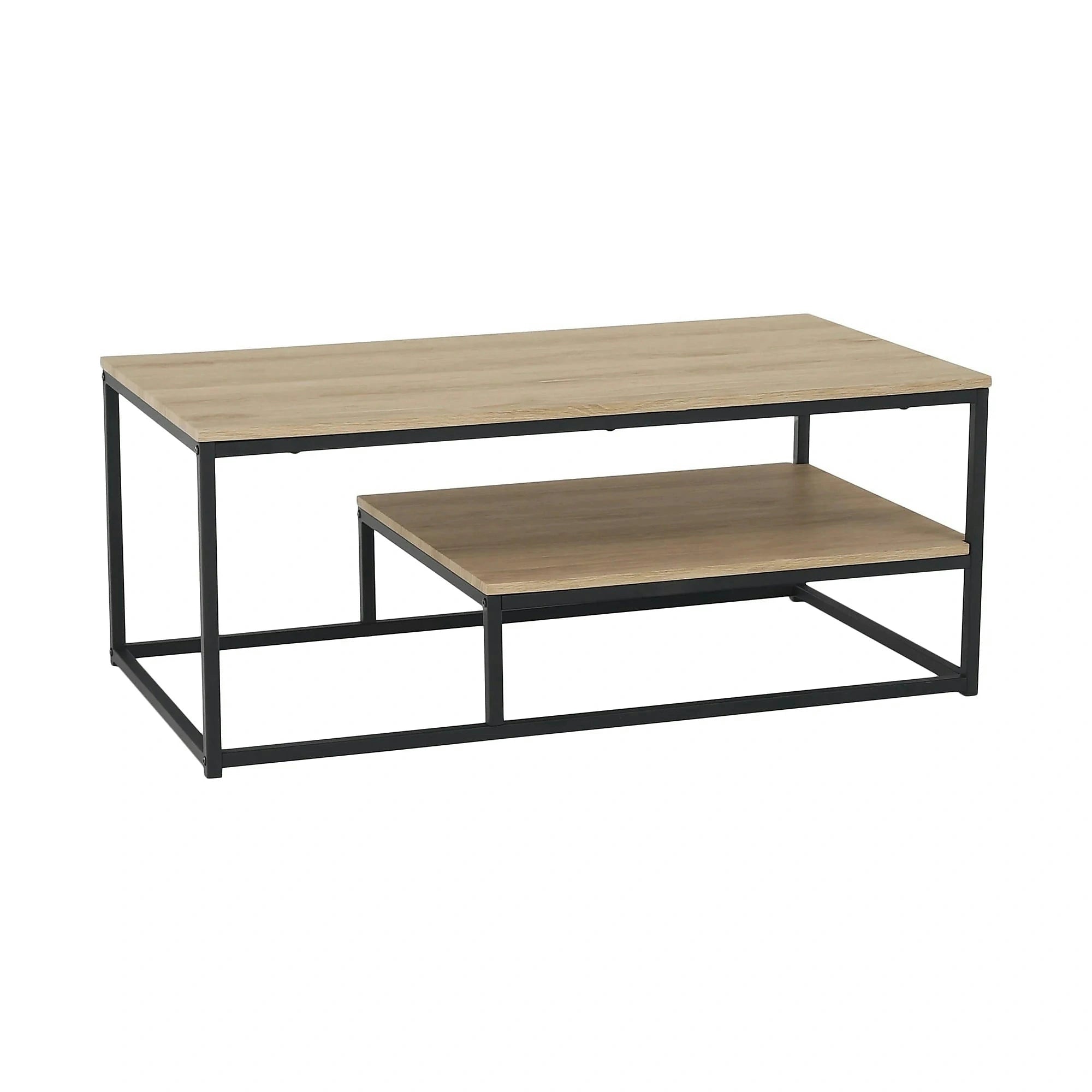 Masuta cafea LARON, stejar deschis/negru, 110x60x45 cm