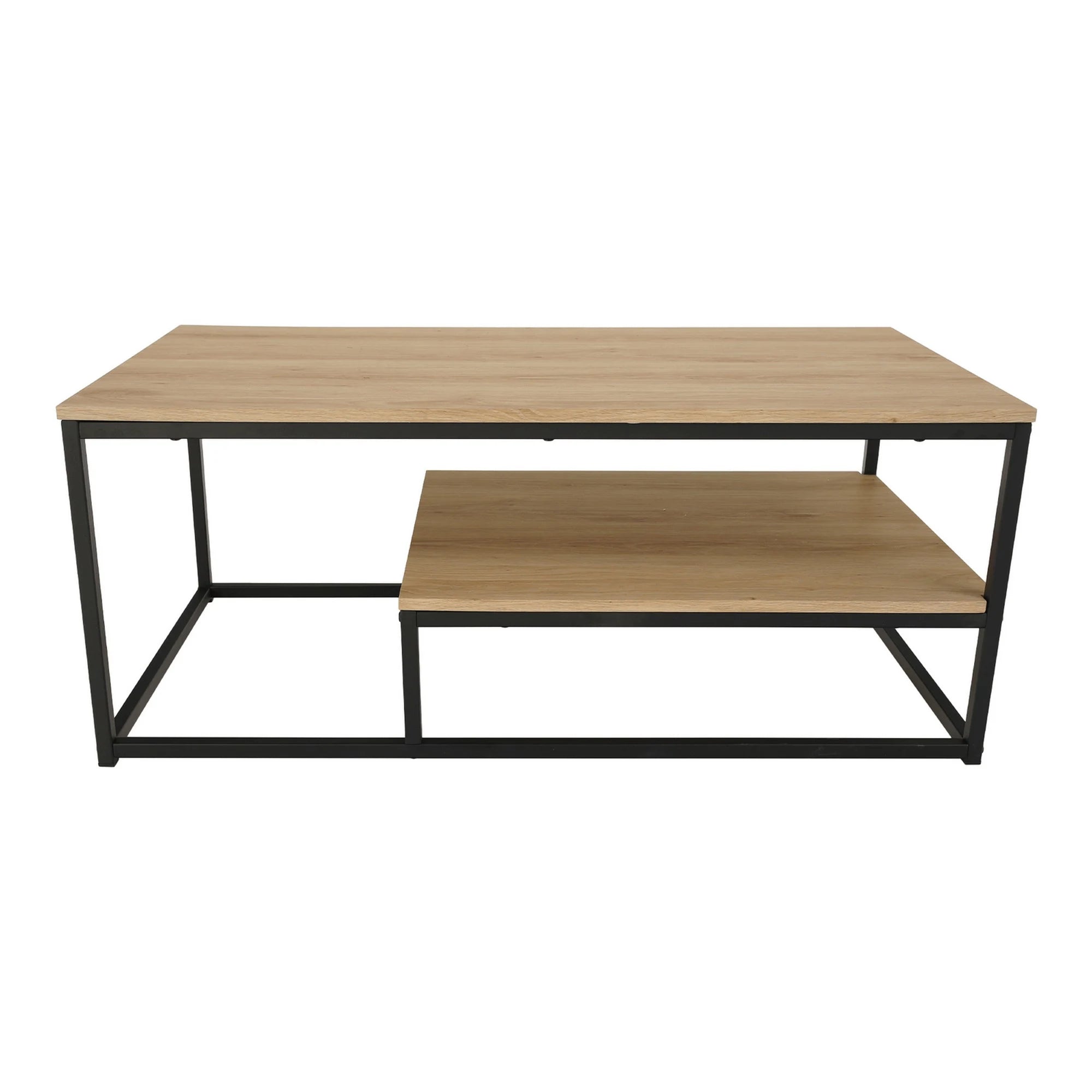 Masuta cafea LARON, stejar deschis/negru, 110x60x45 cm