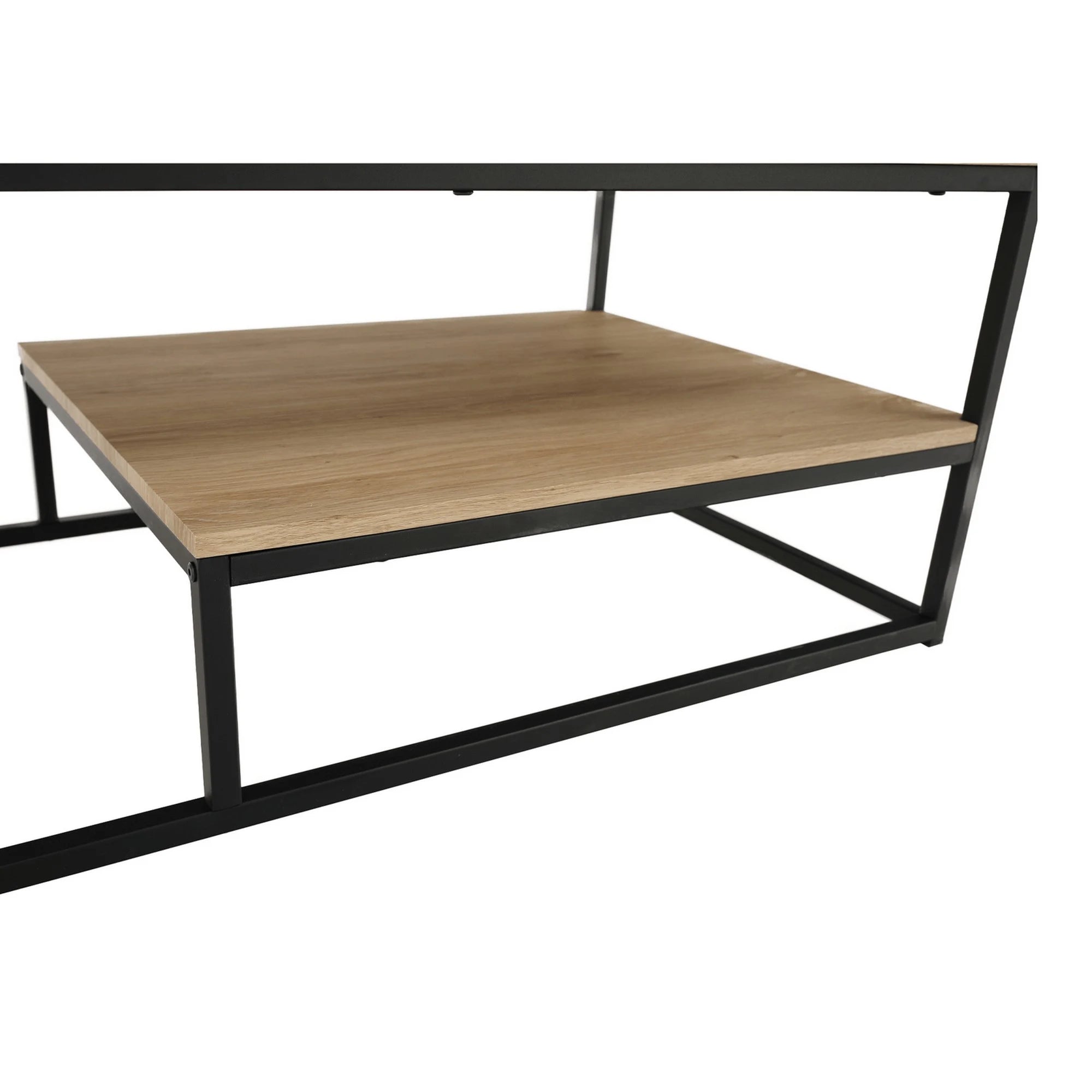 Masuta cafea LARON, stejar deschis/negru, 110x60x45 cm