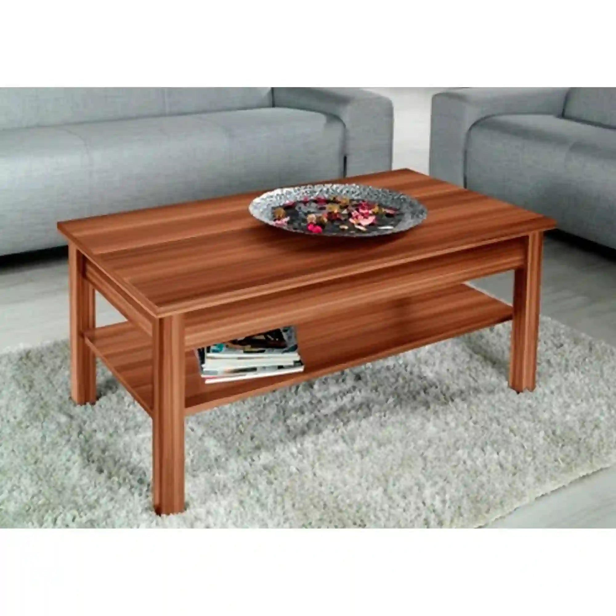 Masuta cafea Lawa, nuc, PAL laminat, 110x60x47 cm