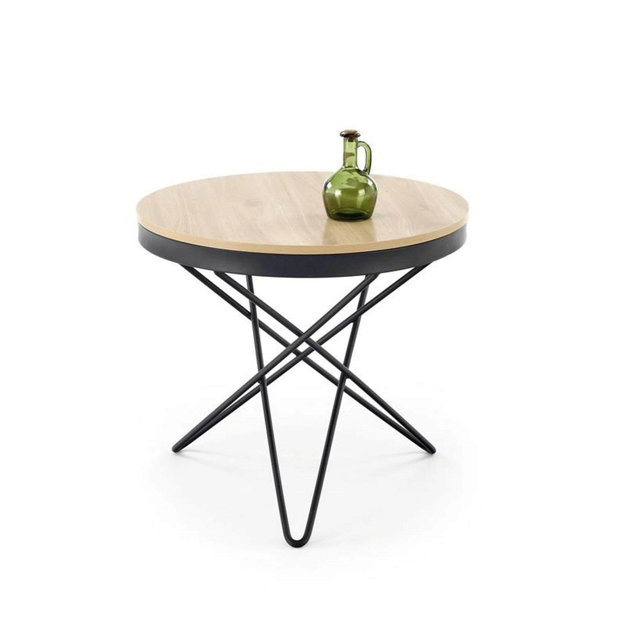 Masuta cafea LEILA, stejar/negru, 60x55 cm