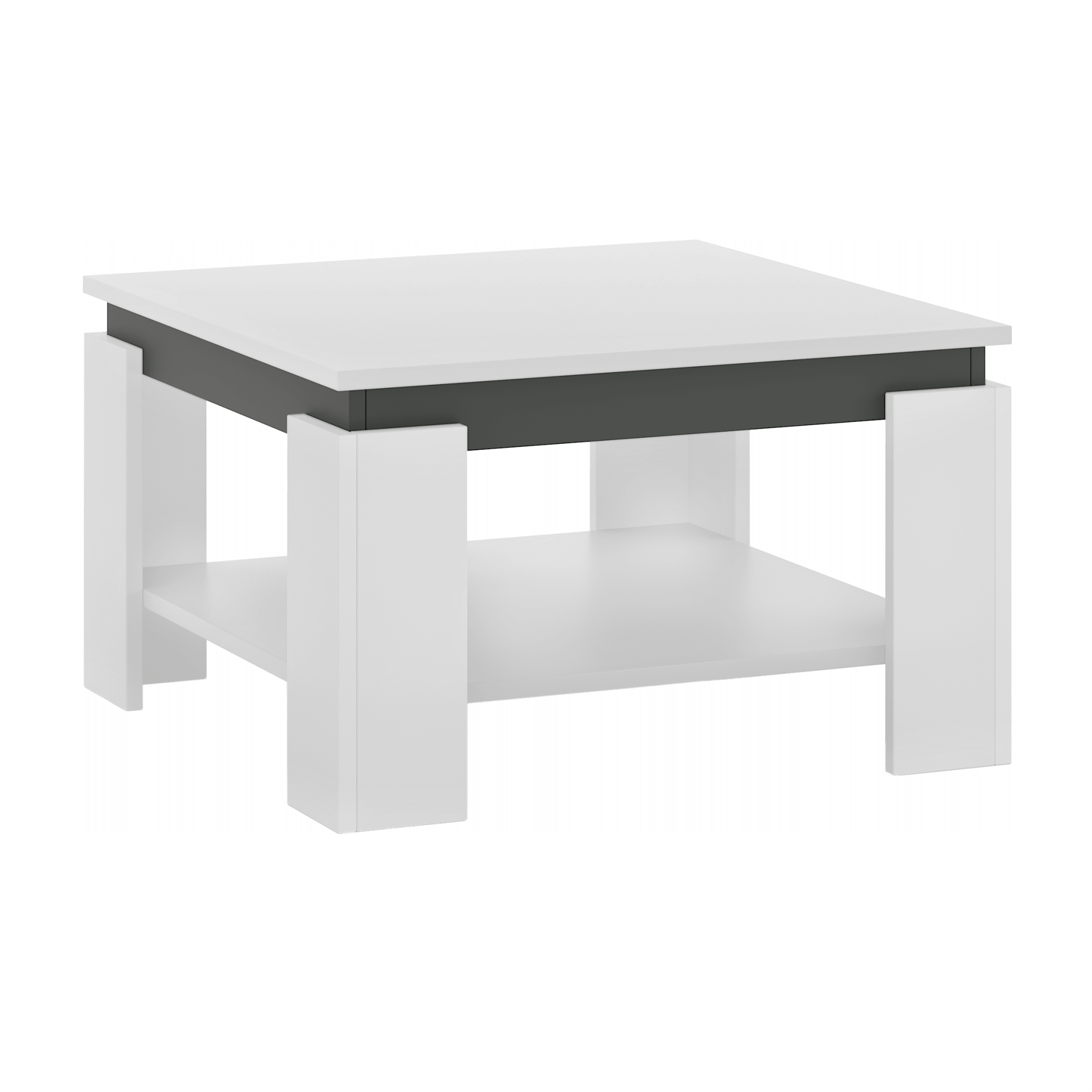 Masuta cafea LEJSY, alb/gri grafit, 68x68x41 cm